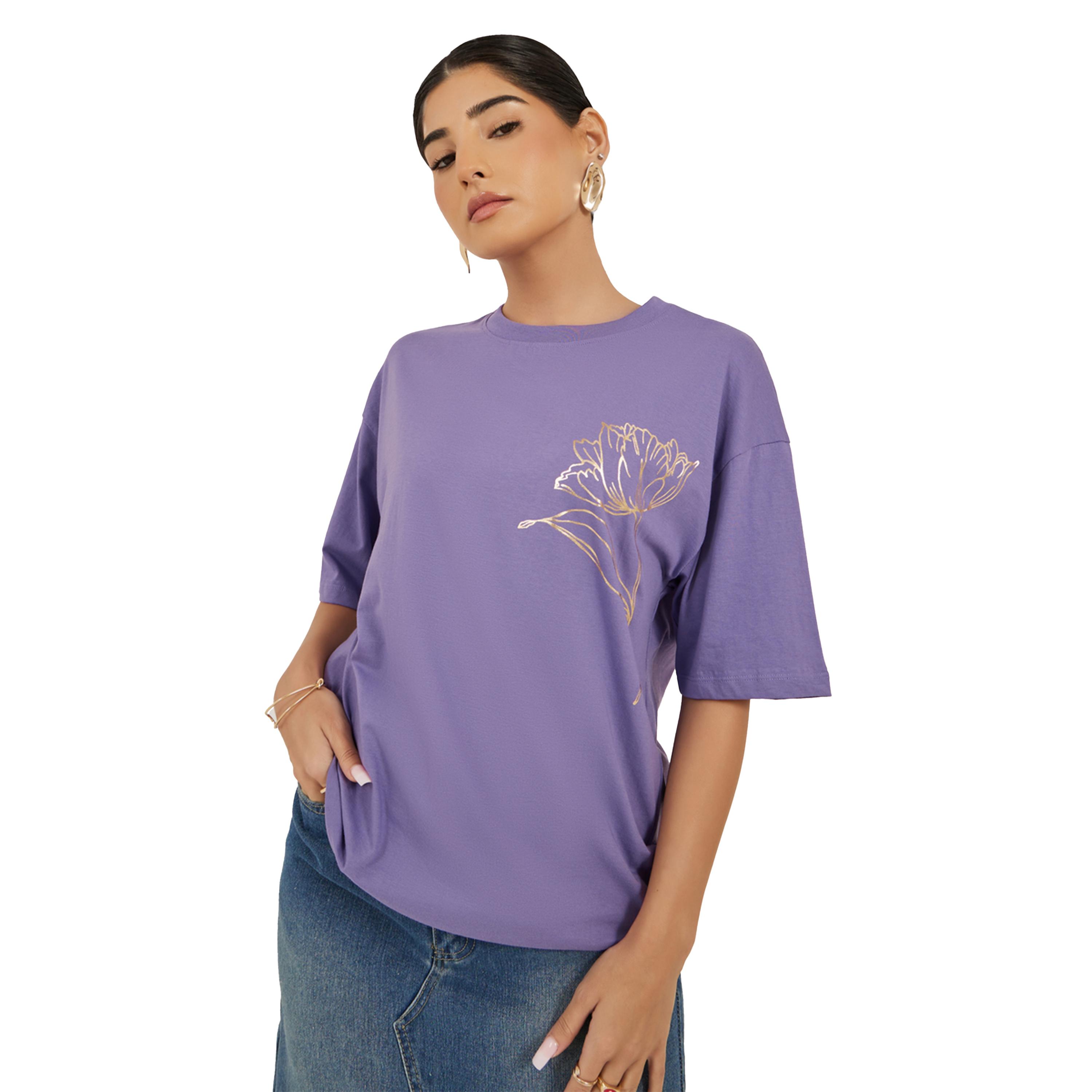 Styli Graphic Print Oversized Round Neck T-Shirt-women-clothing-tshirts-image-1