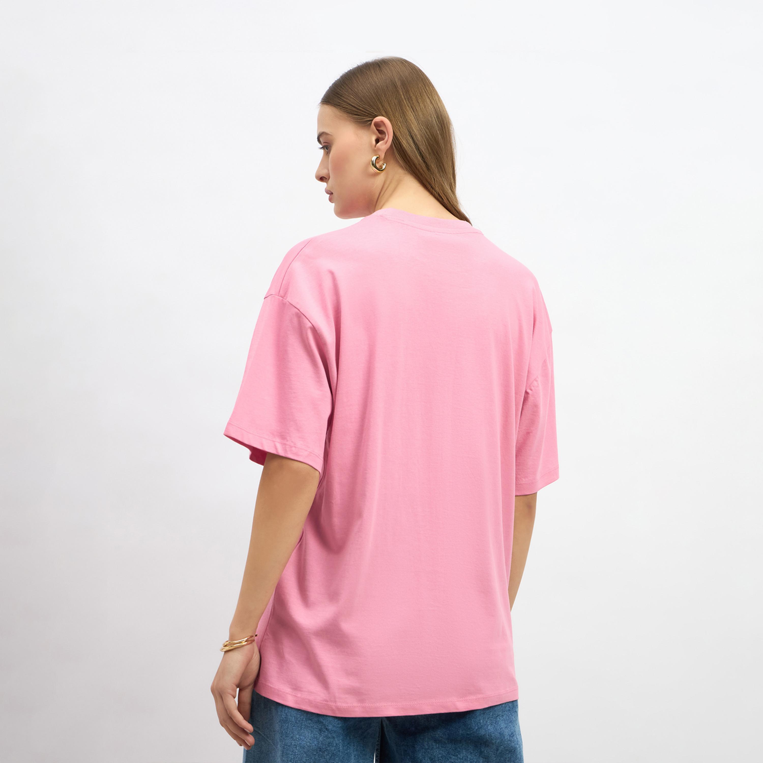 Styli Slogan Print Round Neck Oversized T-Shirt-women-clothing-tshirts-image-4
