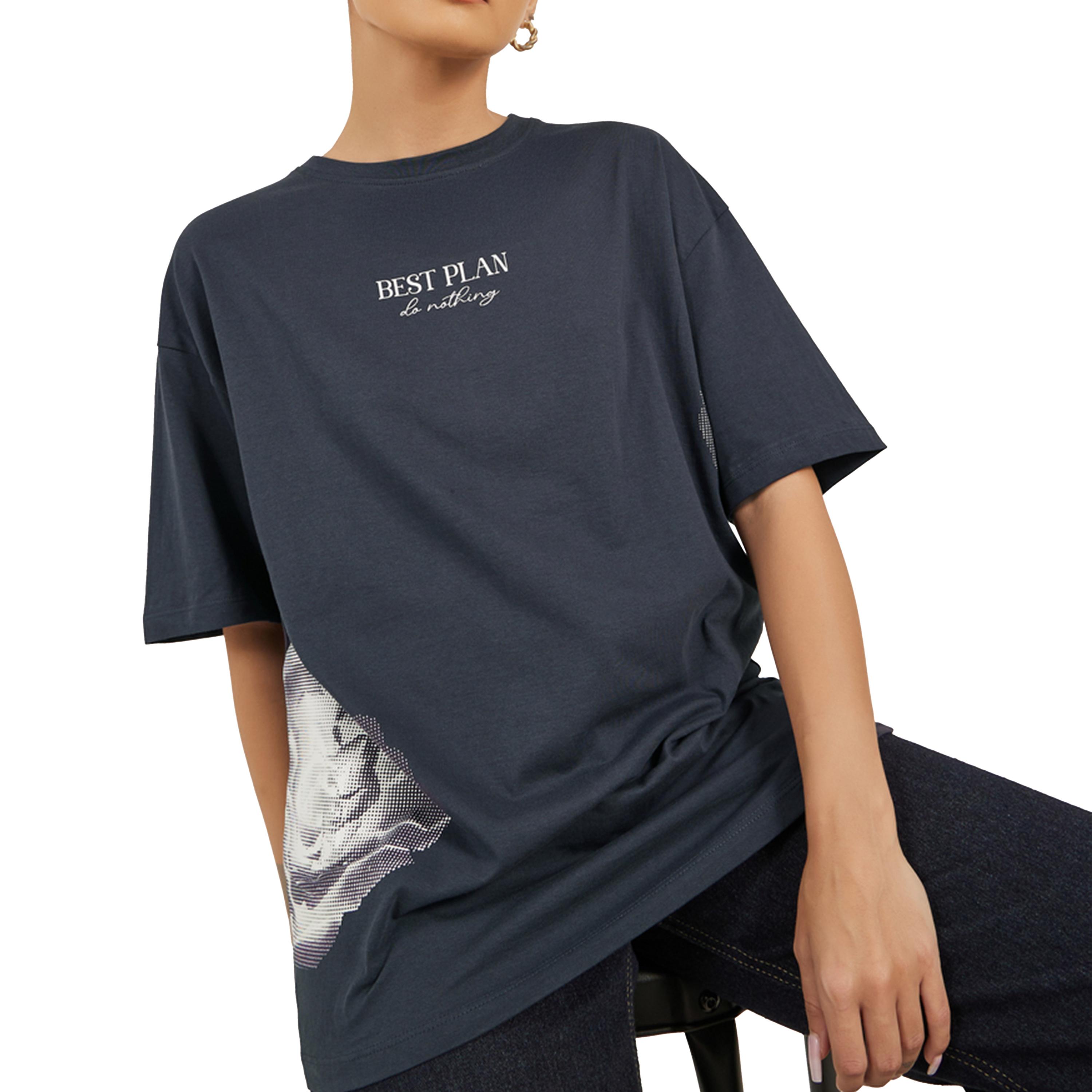 Styli Slogan Print Round Neck Oversized T-Shirt-women-clothing-tshirts-image-1