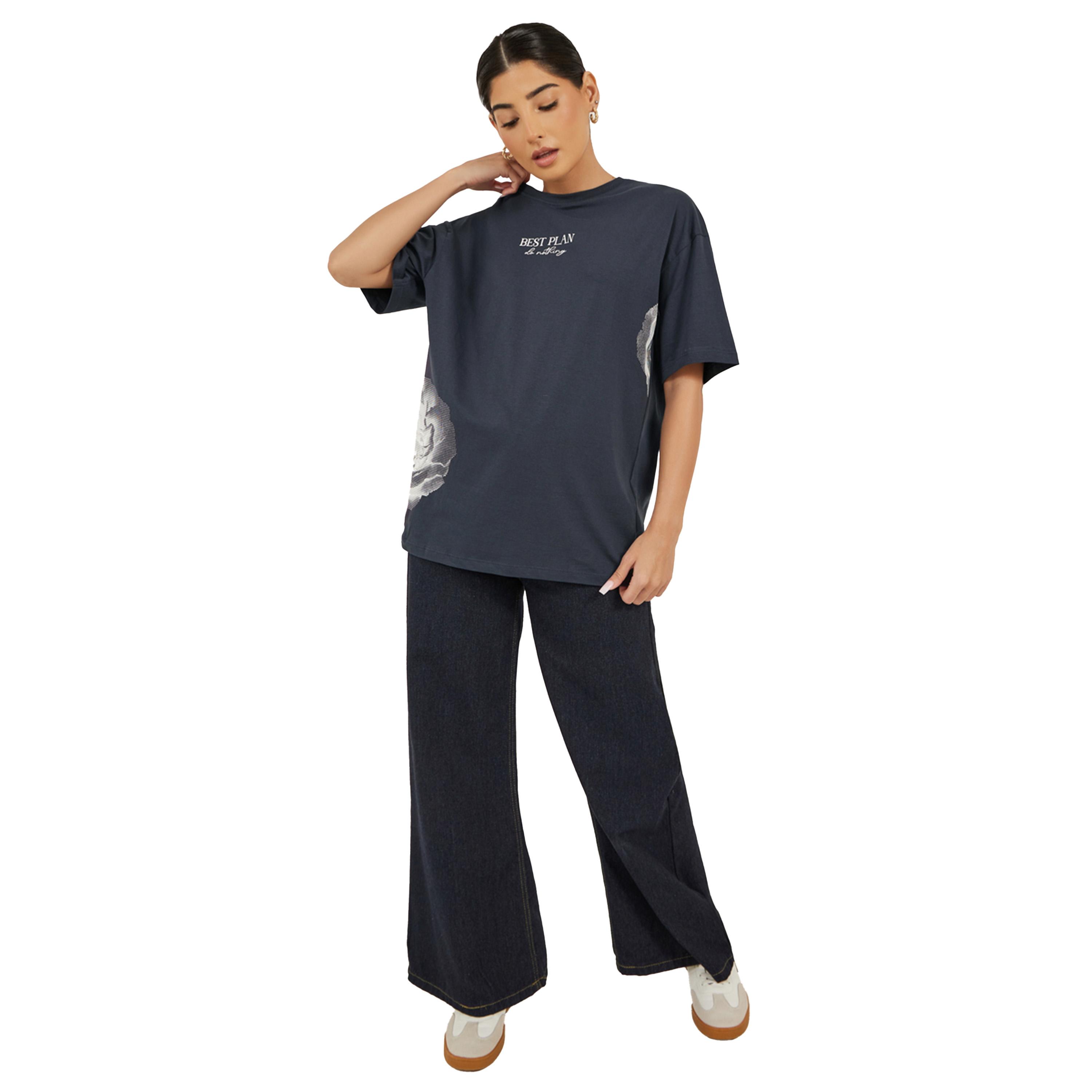 Styli Slogan Print Round Neck Oversized T-Shirt-women-clothing-tshirts-image-2