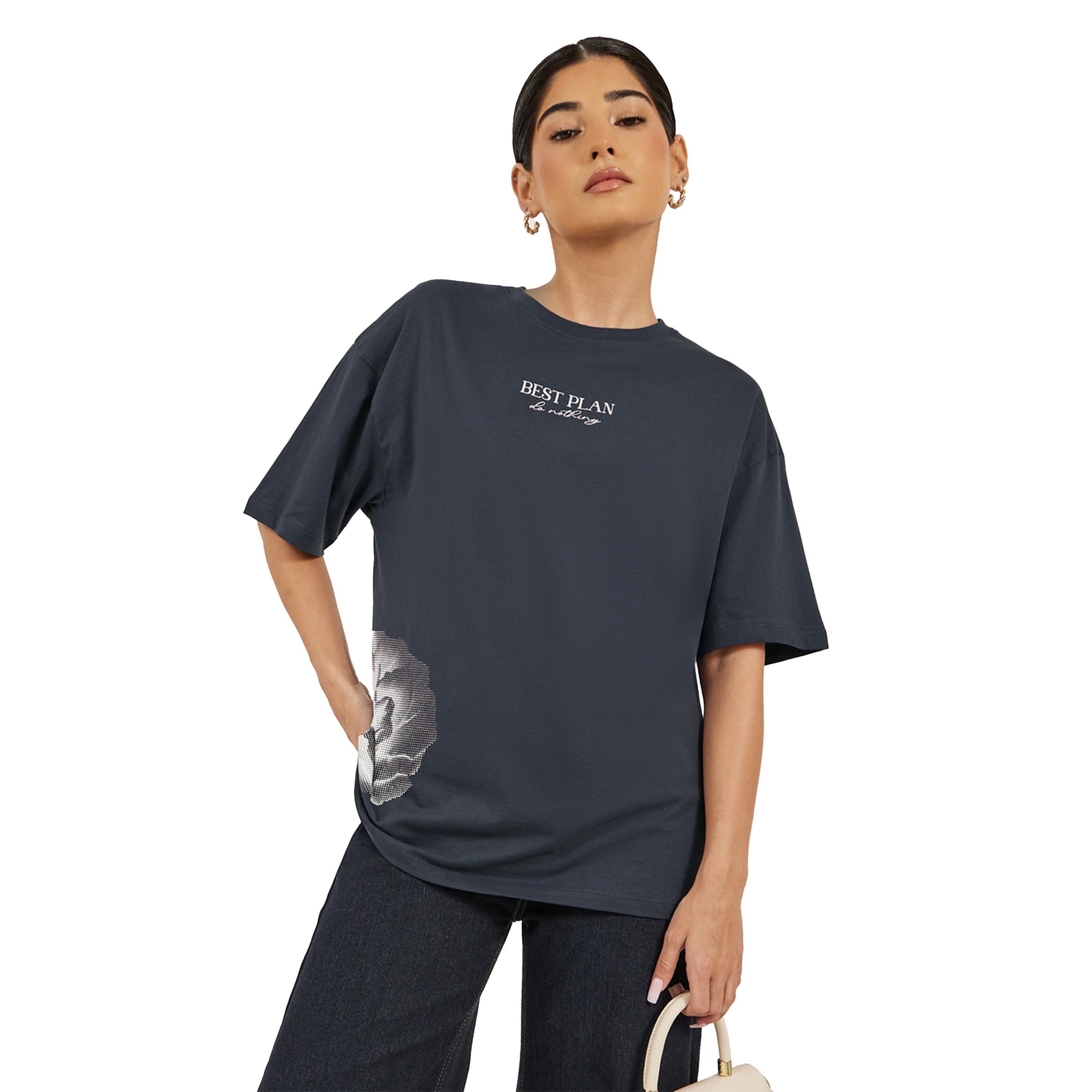 Styli Slogan Print Round Neck Oversized T-Shirt-women-clothing-tshirts-image-3