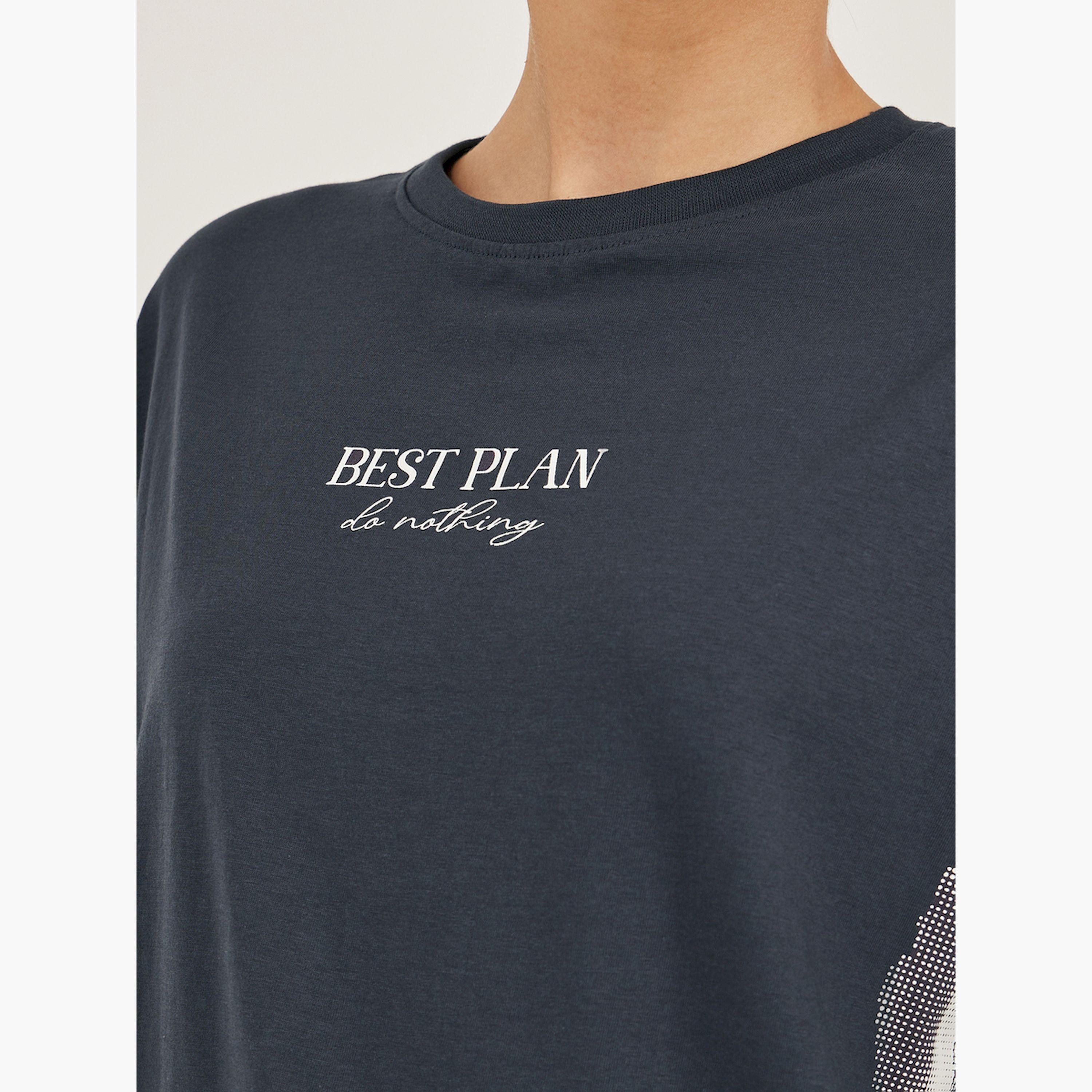 Styli Slogan Print Round Neck Oversized T-Shirt-women-clothing-tshirts-image-4