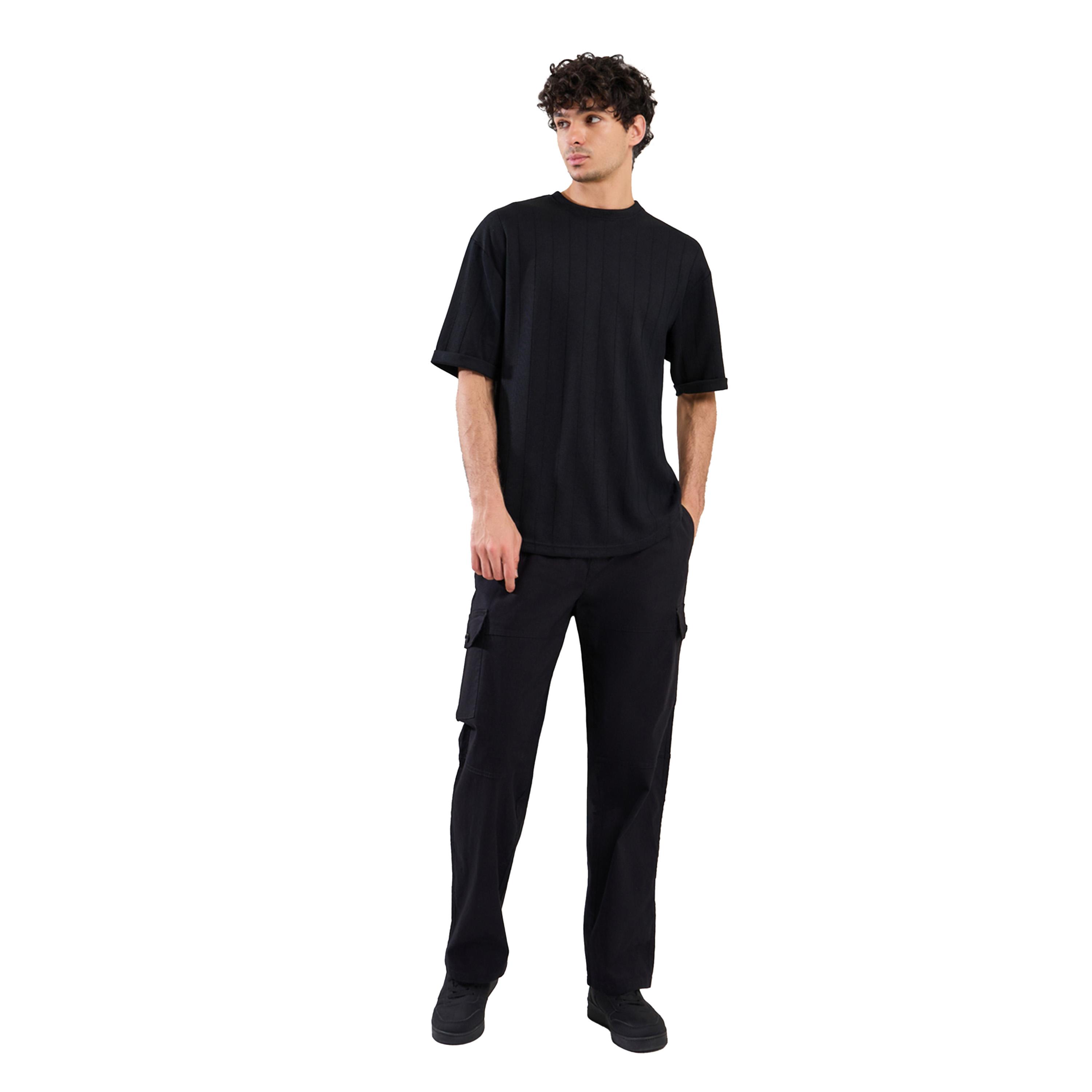 Styli Ribbed Crew Neck Oversized T-Shirt with U Hem-men-clothing-tshirtsandpolos-tshirts-image-2