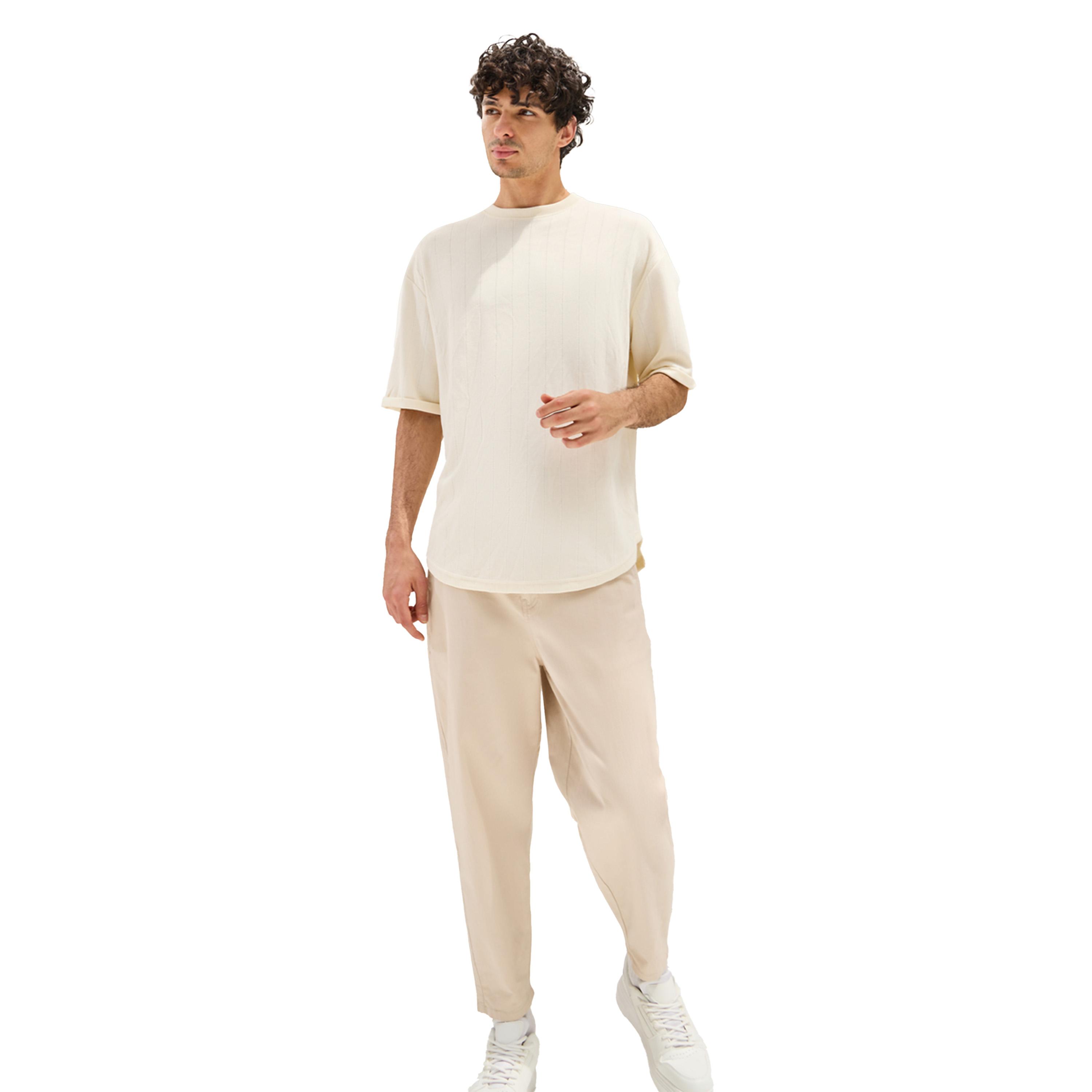 Styli Ribbed Crew Neck Oversized T-Shirt with U Hem-men-clothing-tshirtsandpolos-tshirts-image-2