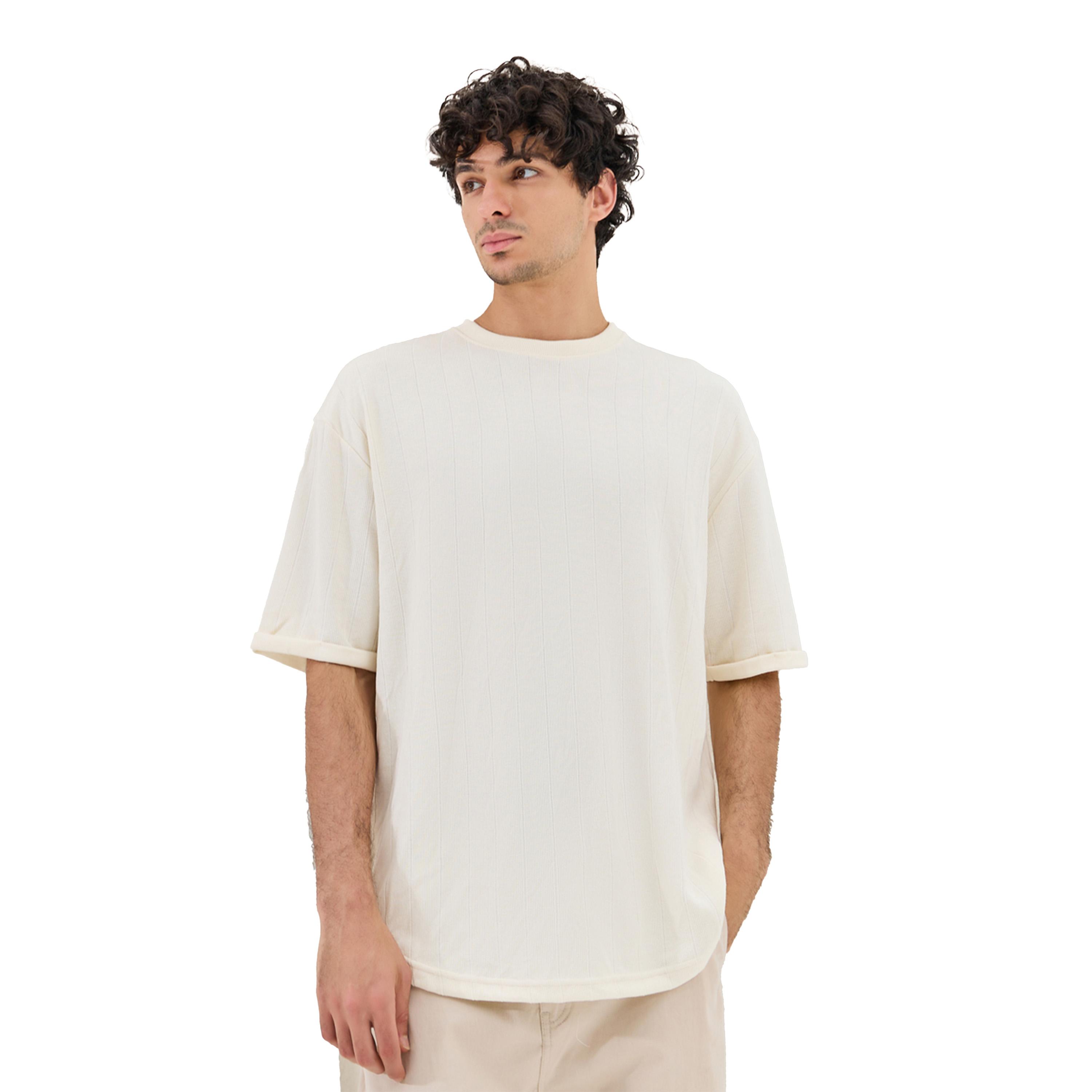 Styli Ribbed Crew Neck Oversized T-Shirt with U Hem-men-clothing-tshirtsandpolos-tshirts-image-3