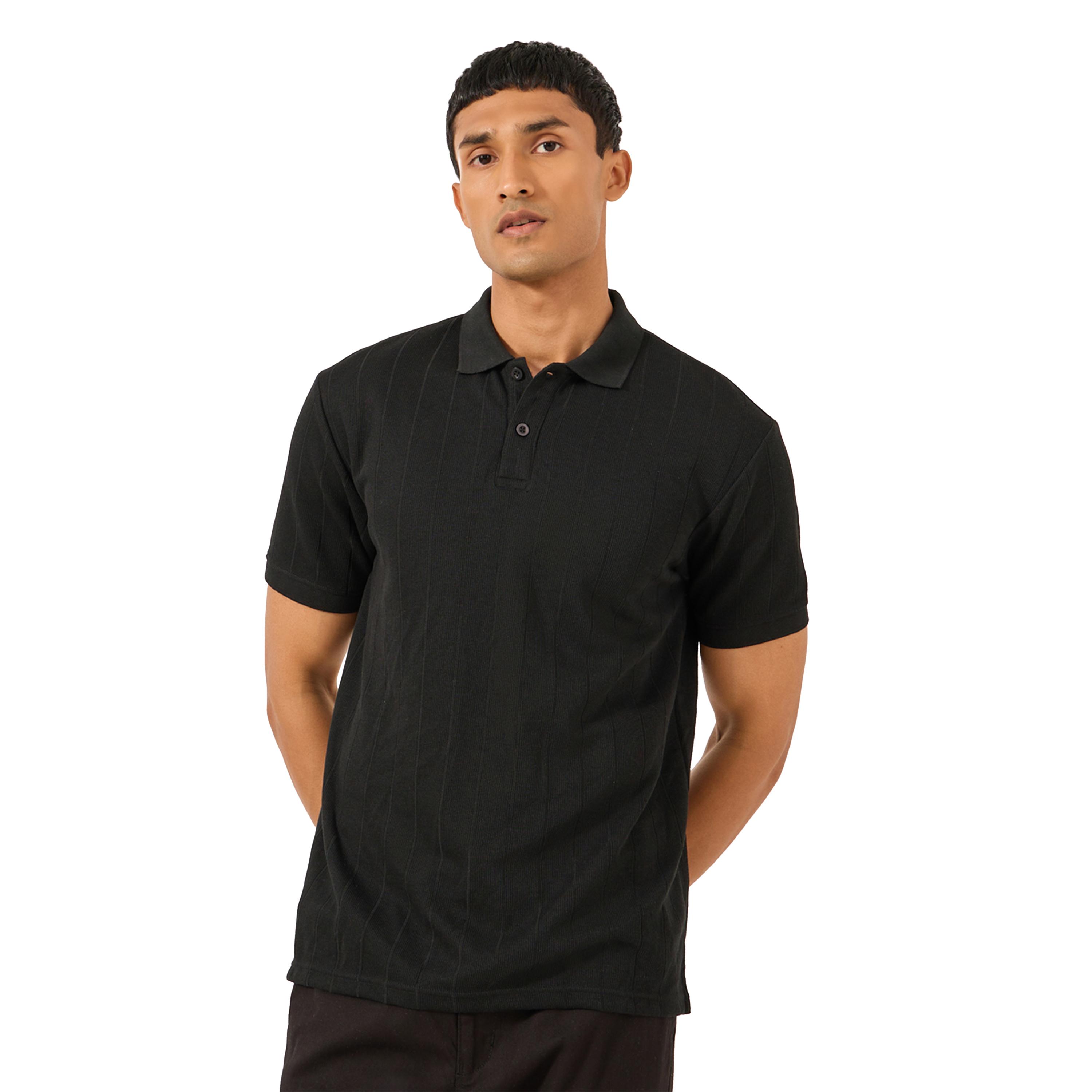 Styli Ribbed Textured Relaxed Fit Polo-men-clothing-tshirtsandpolos-polos-image-1