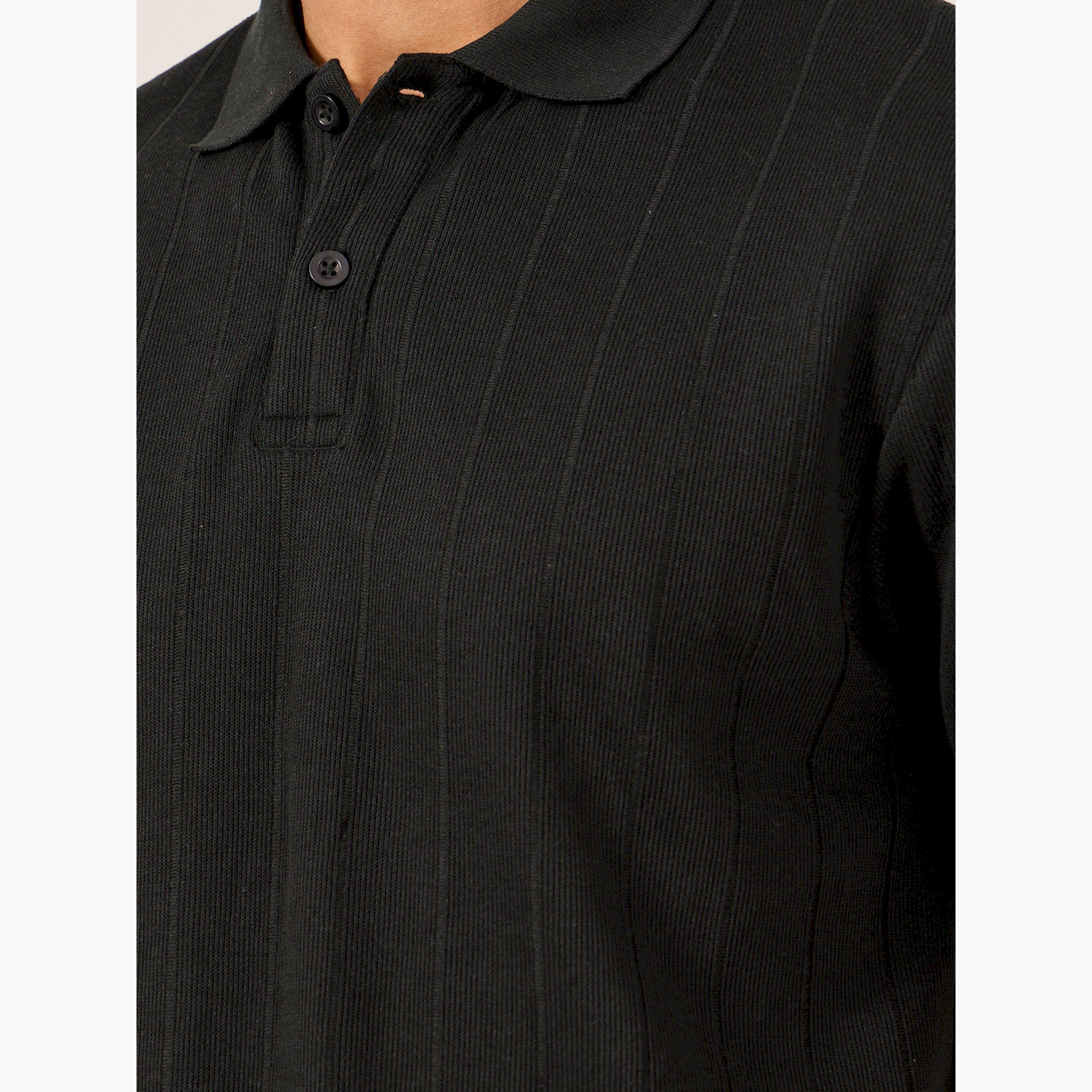 Styli Ribbed Textured Relaxed Fit Polo-men-clothing-tshirtsandpolos-polos-image-3