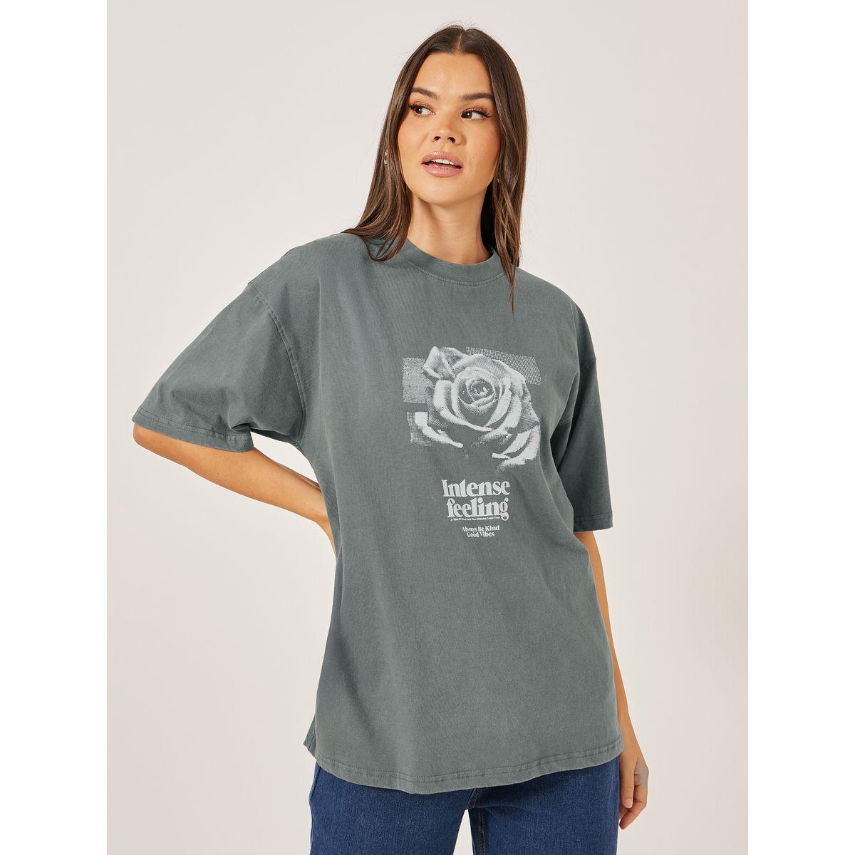 Styli Acid Washed Graphic Print Short Sleeve Oversized T-Shirt-women-clothing-tshirts-image-1