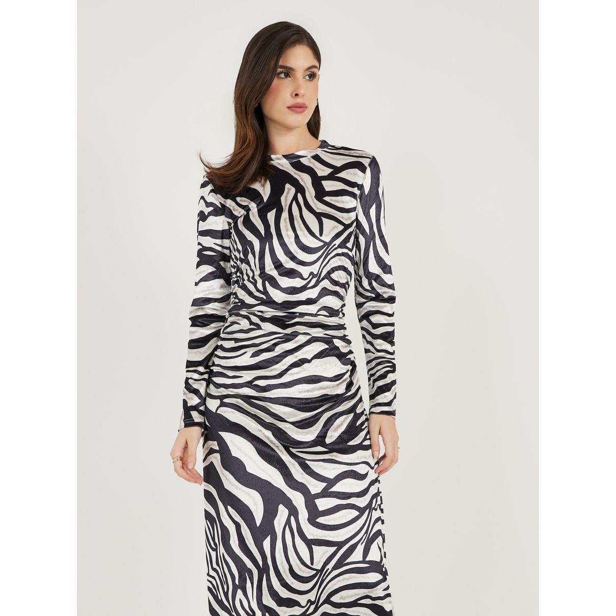 فستان طويل ضيق بطبعة حيوان وأكمام طويلة-women-clothing-dresses-image-3
