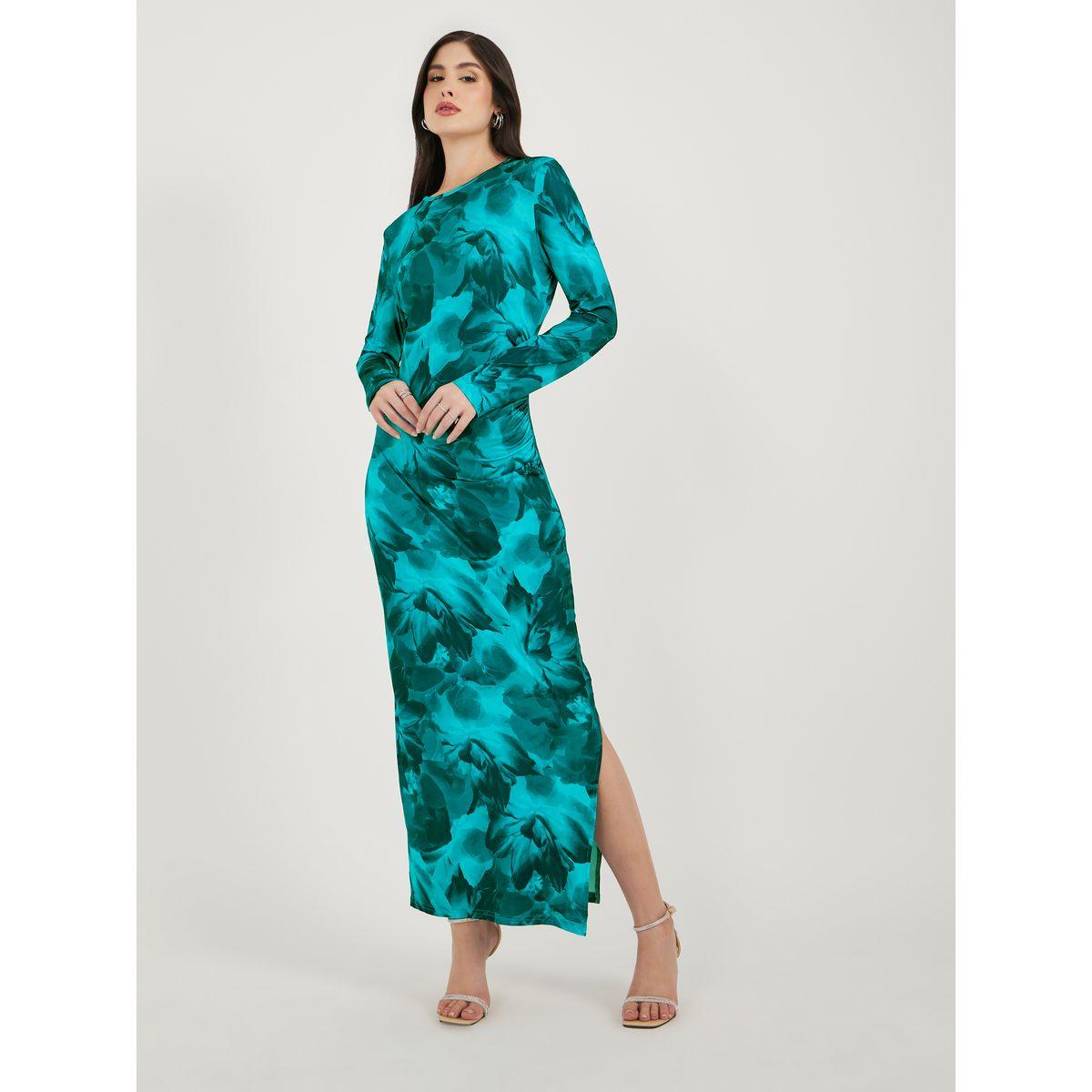 Styli Tie and Dye Print Long Sleeves Bodycon Midi Dress-women-clothing-dresses-image-1