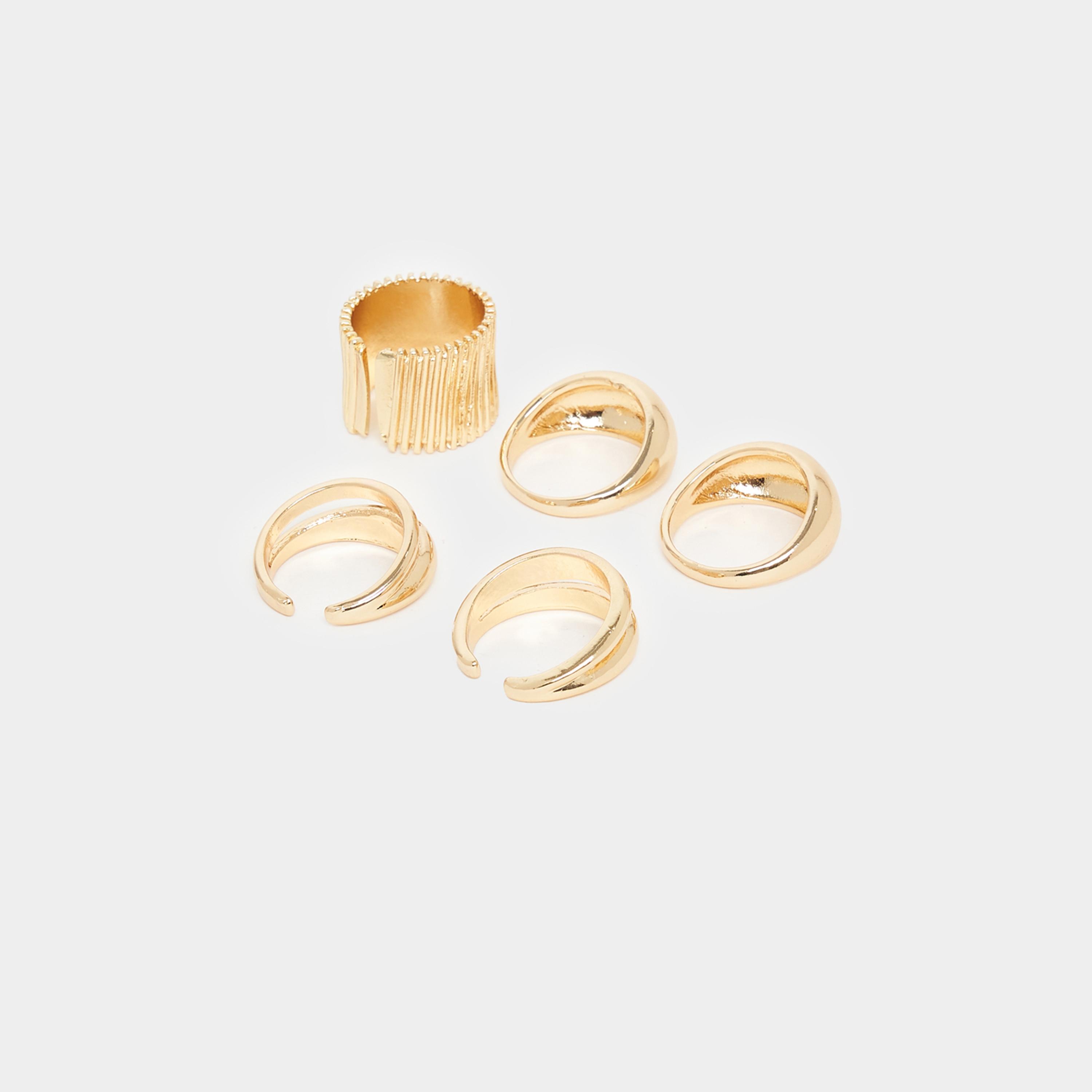 ستايلي - مجموعة من 5 قطع - خواتم منقوشة-women-watchesandjewellery-jewellery-rings-image-3