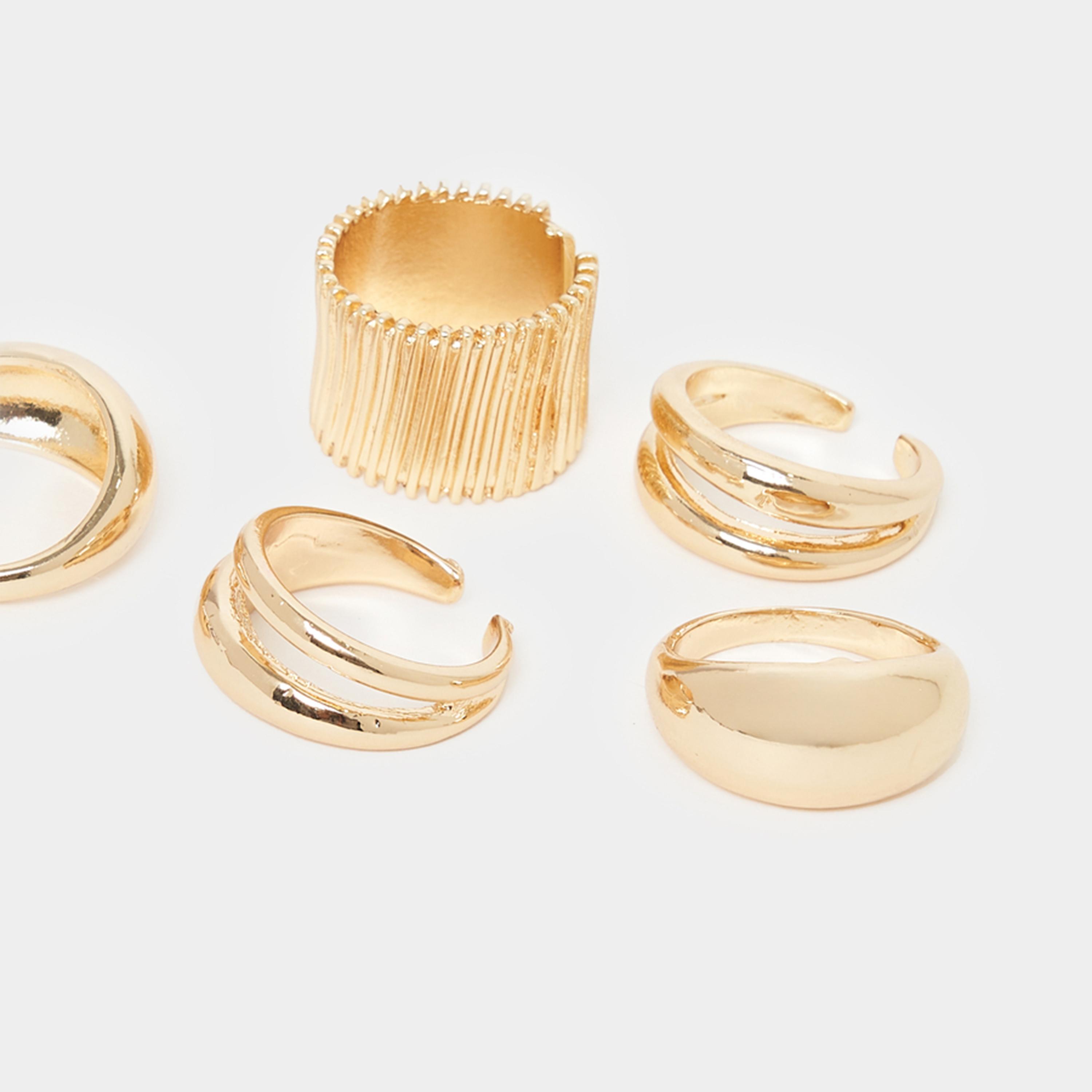 Styli Set of 5 - Textured Rings-women-watchesandjewellery-jewellery-rings-image-4