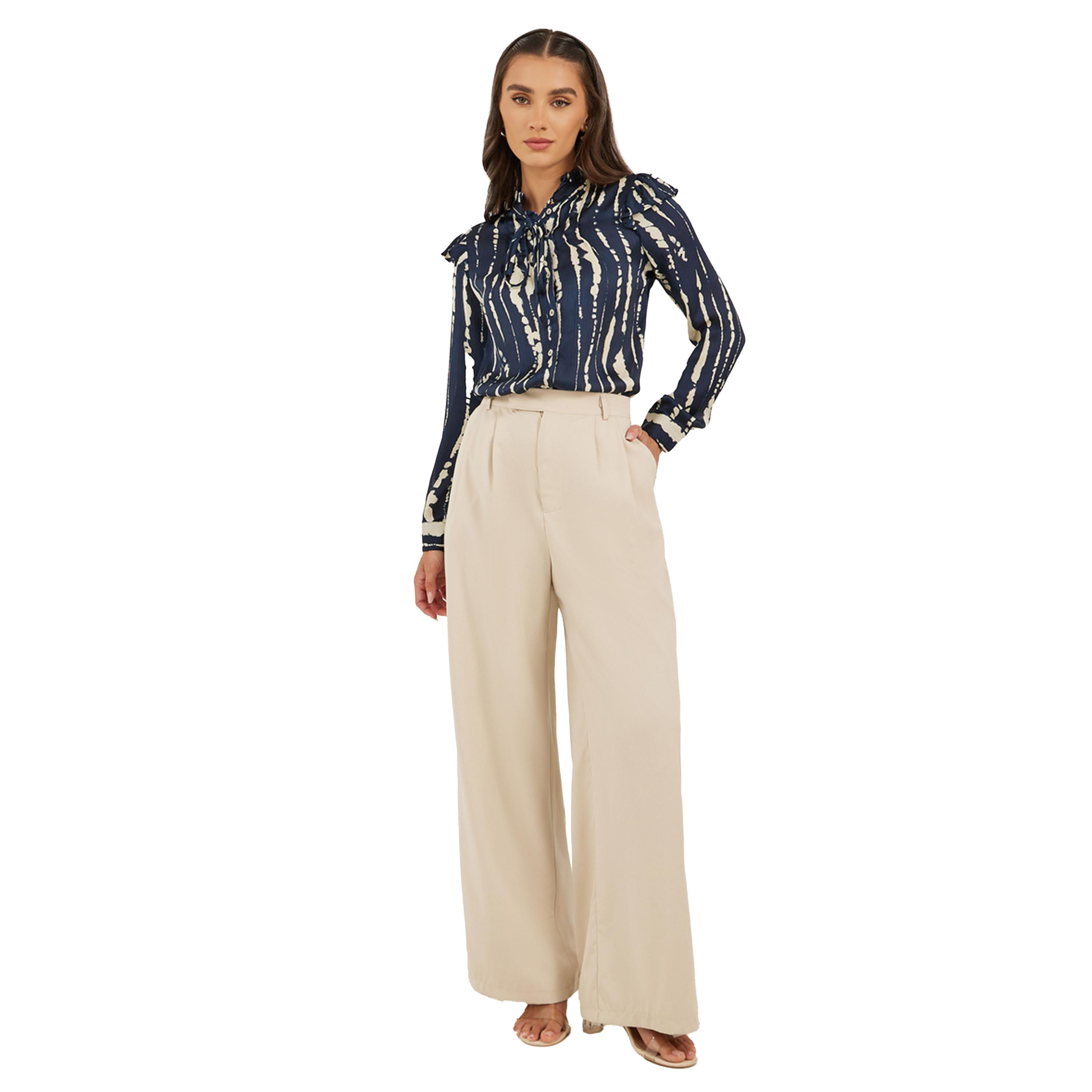 Styli Tie and Dye Print Tie-Up Neck Blouse-women-clothing-shirtsandblouses-blouses-image-3
