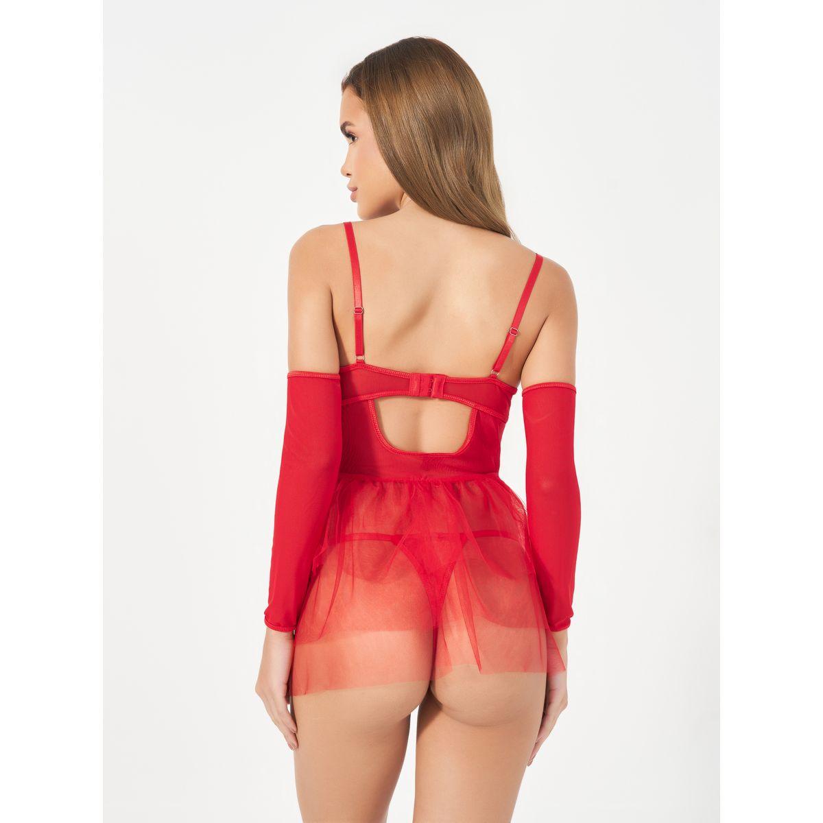 طقم من 3 - بيبي دول ساتان وثونغ مع أكمام-women-clothing-lingerie-babydollsandbodysuits-image-4