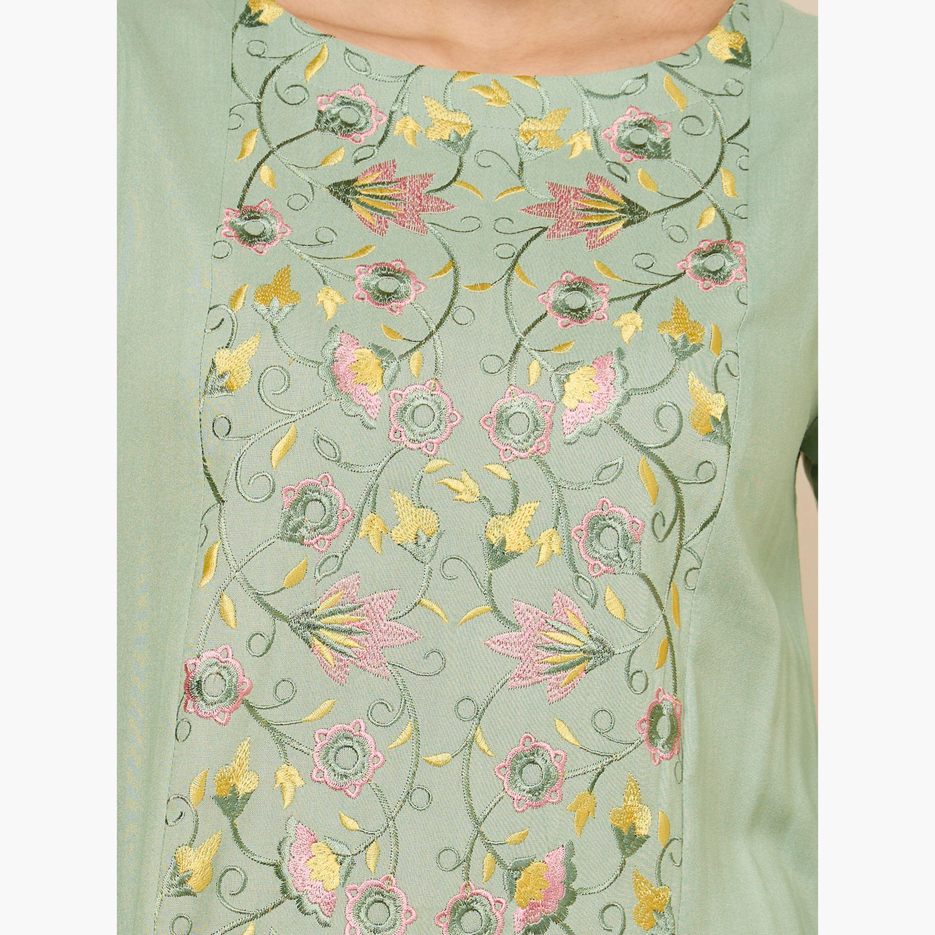 ستايلي - جلابية مطرزة بأكمام جرس متعددة الطبقات-women-arabicclothing-jalabiyas-image-4