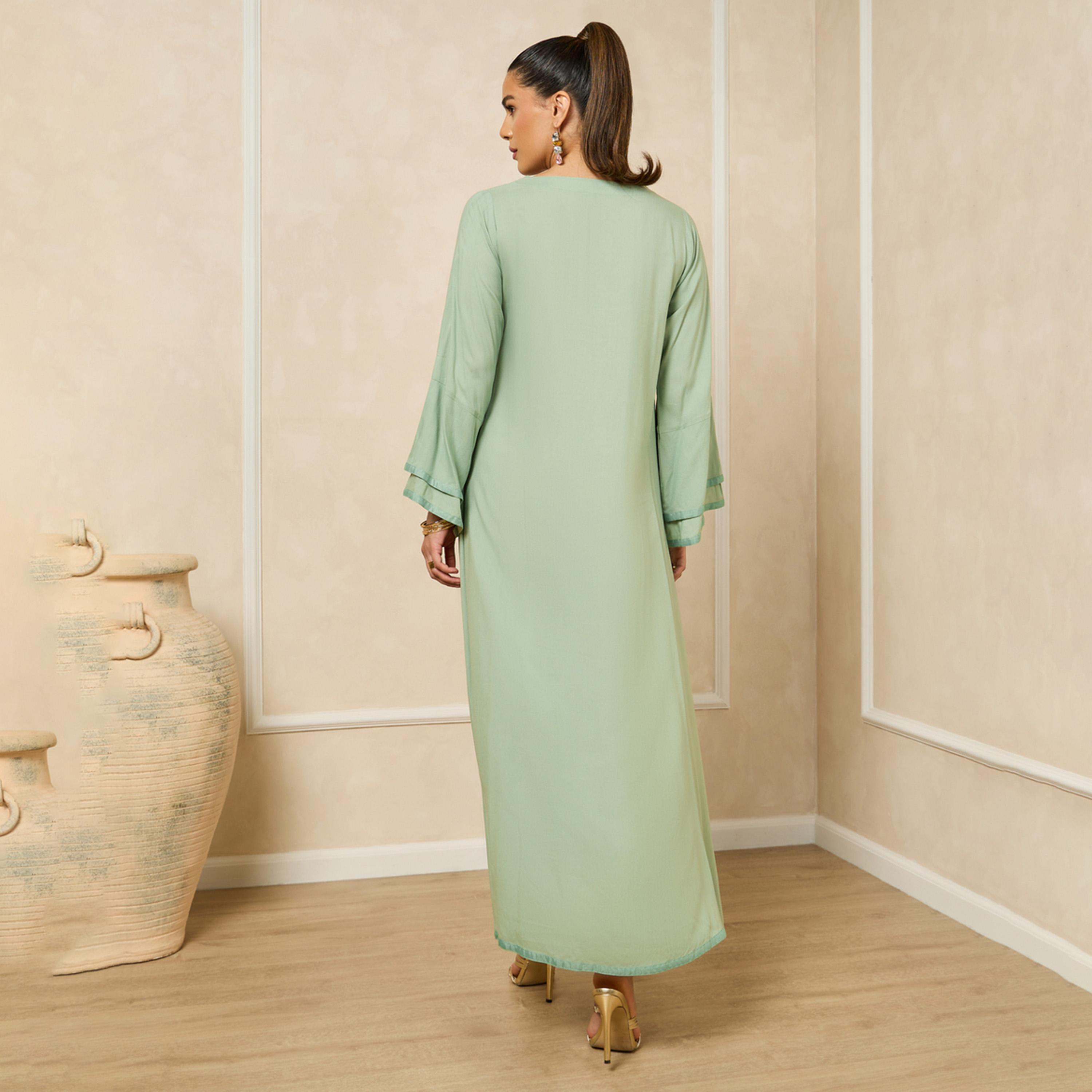 Styli Embroidered Layered Bell Sleeves Jalabiya-women-arabicclothing-jalabiyas-image-5