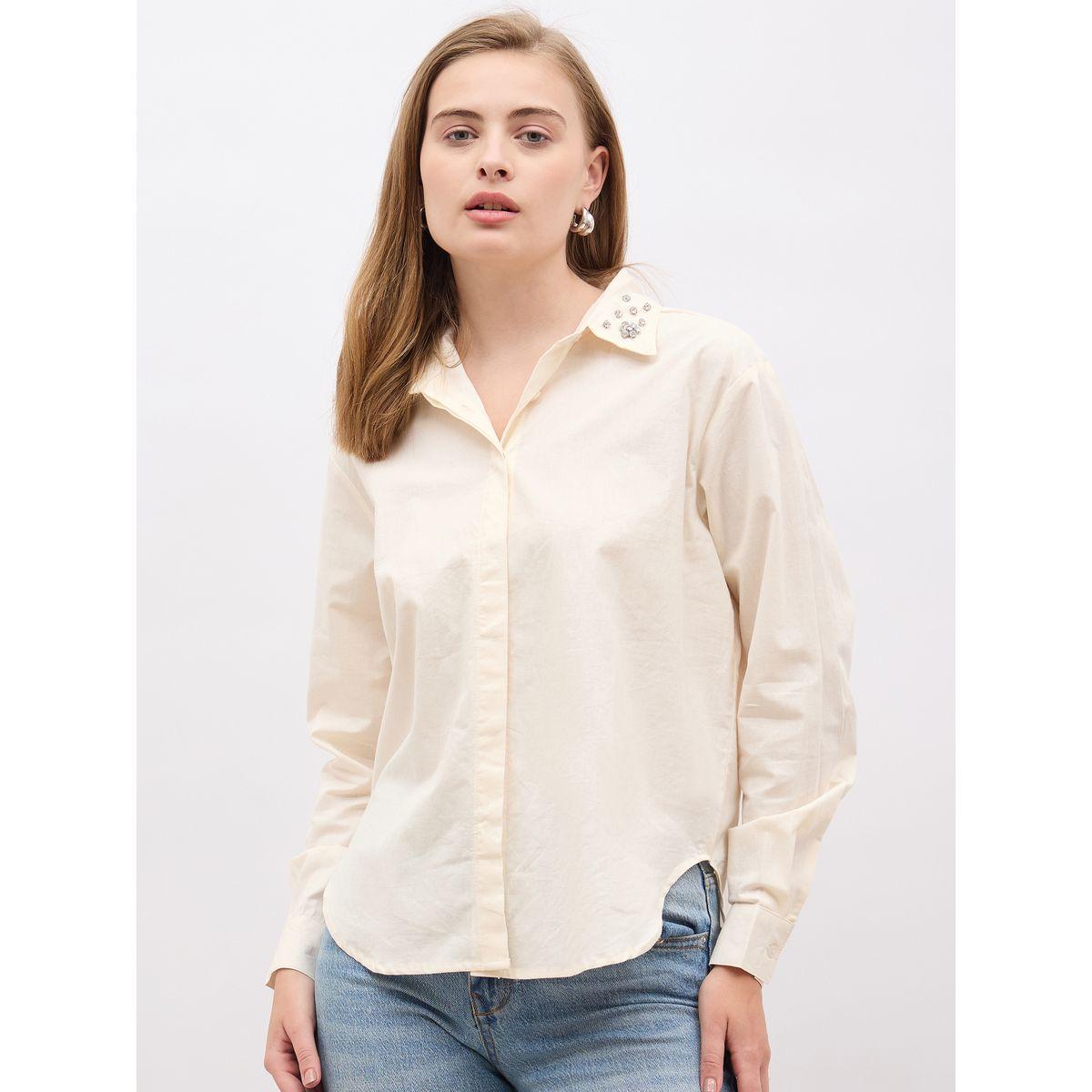 بلوزة بقصة عادية وتفاصيل مُنمقة-women-clothing-shirtsandblouses-shirts-image-2