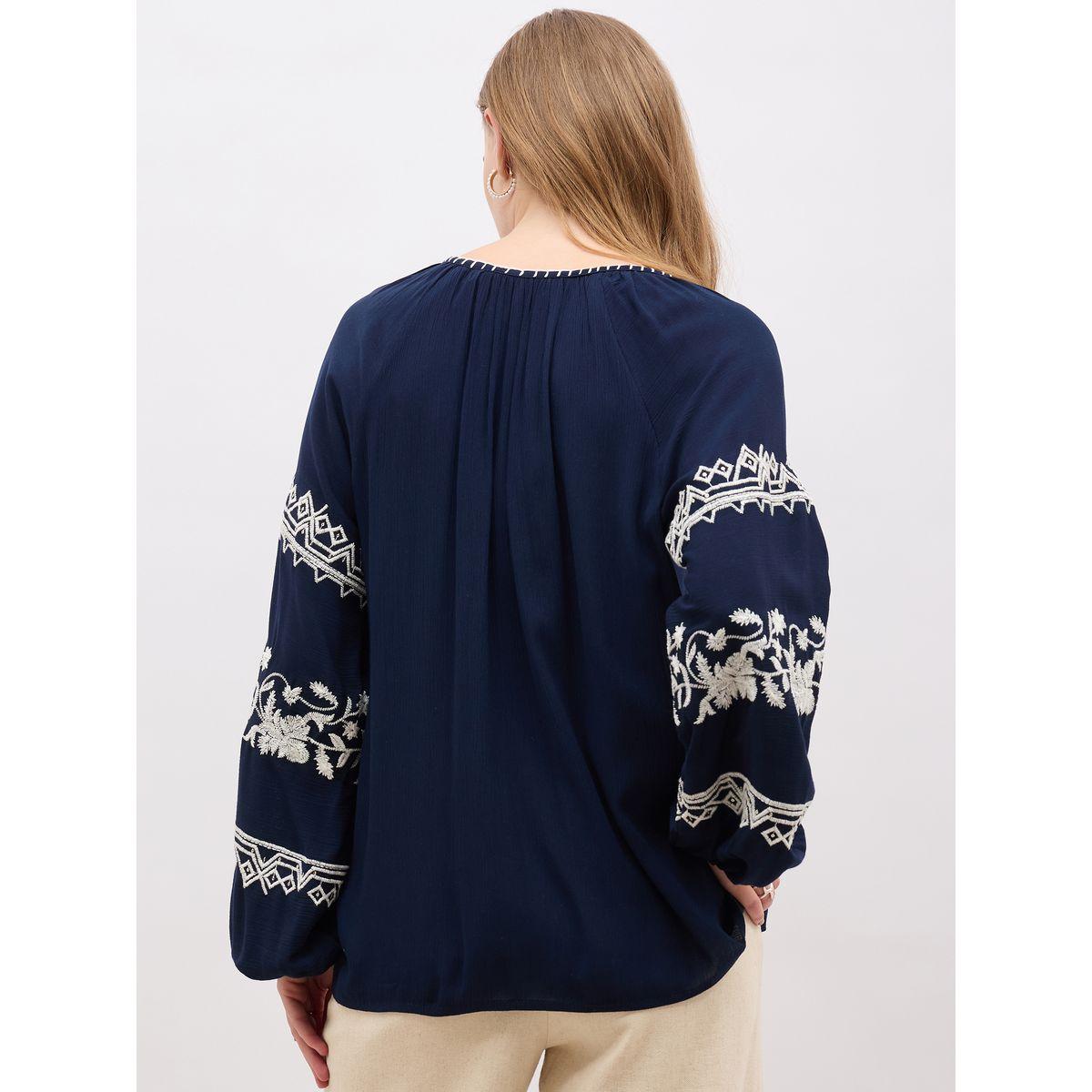 بلوزة بتفاصيل مُطرزة وأكمام بالون-women-clothing-shirtsandblouses-blouses-image-5