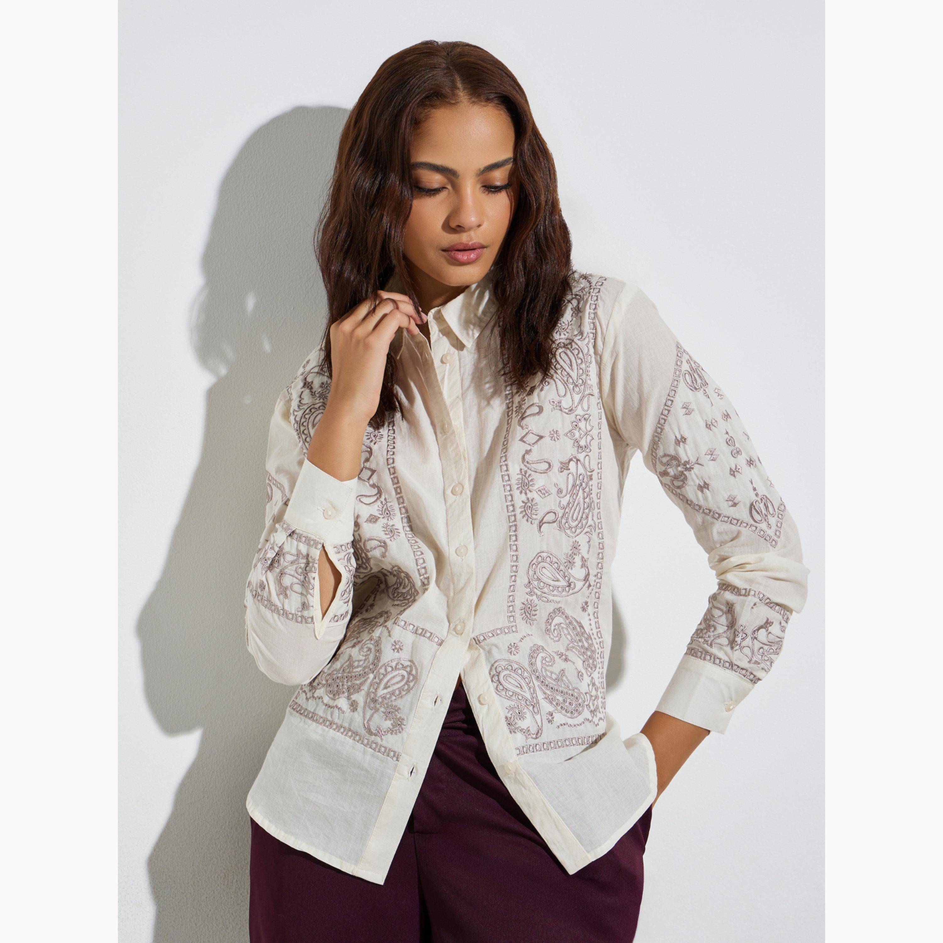 بلوزة بأكمام طويلة وتطريز بيزلي-women-clothing-shirtsandblouses-shirts-image-1
