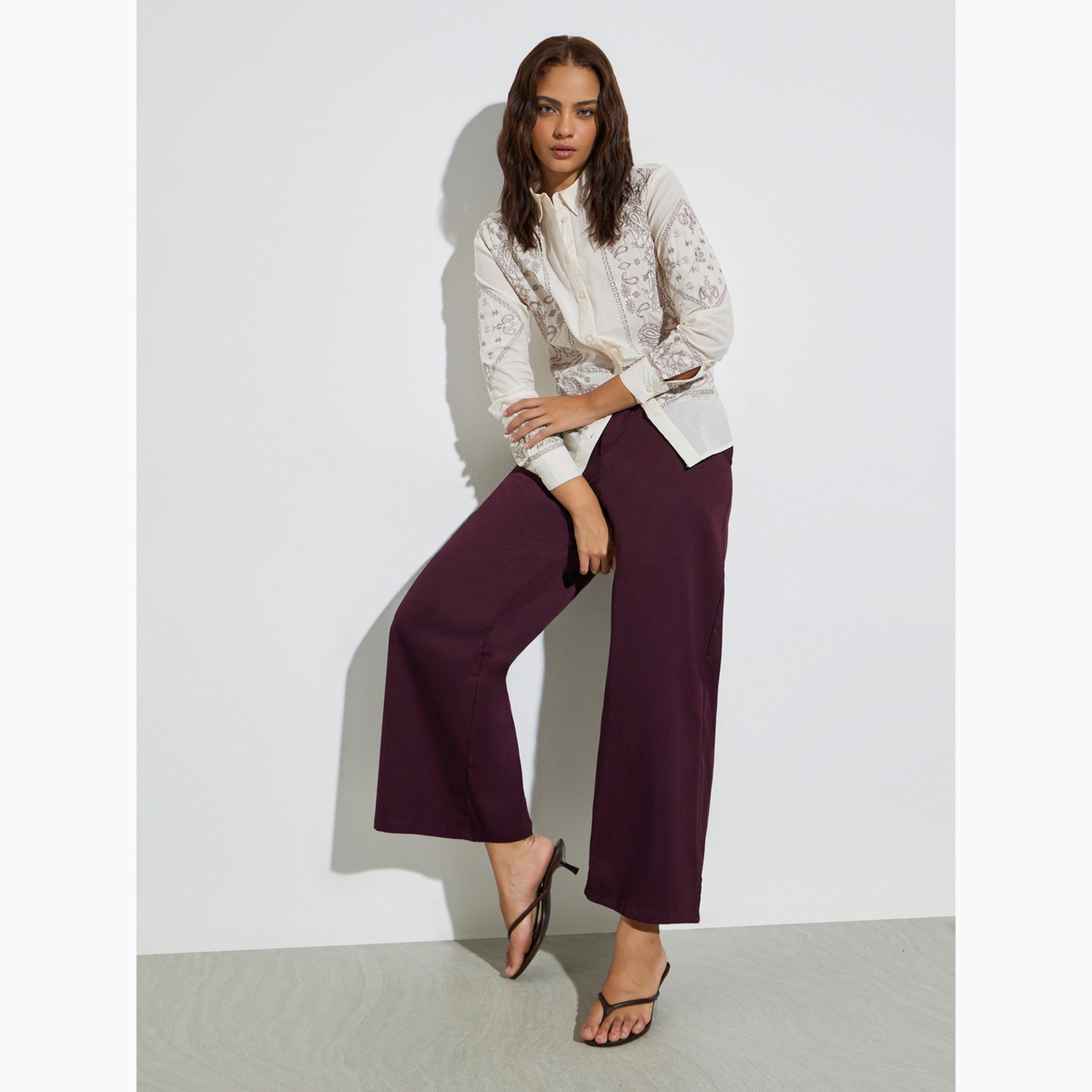 Styli Off White Long Sleeve Paisley Embroidered Shirt-women-clothing-shirtsandblouses-shirts-image-2
