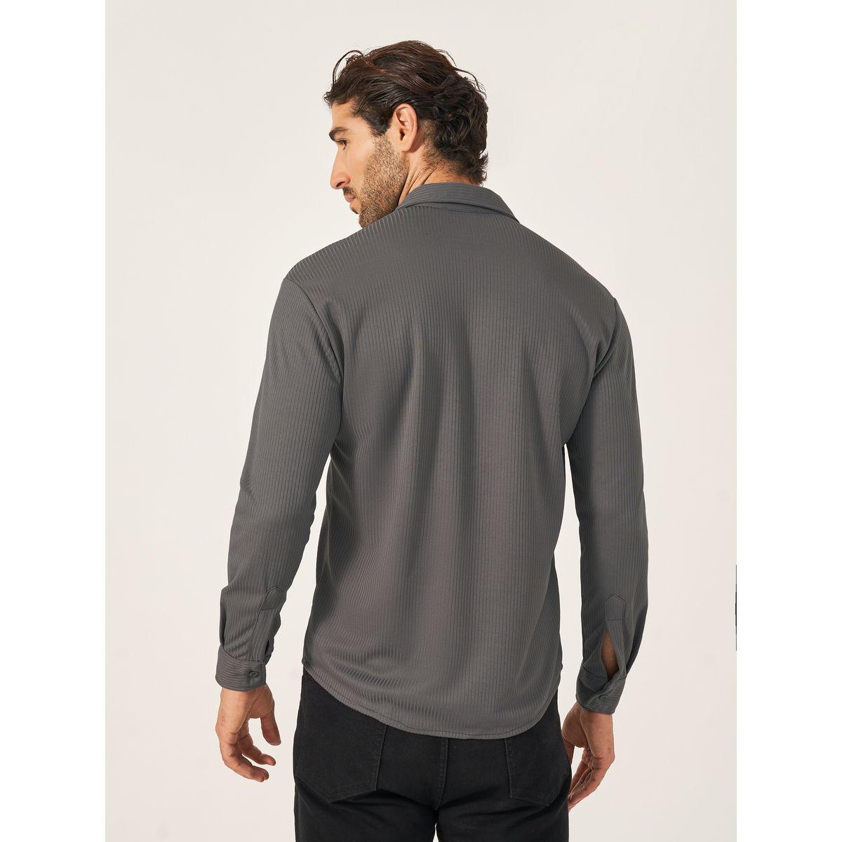 قميص كاجوال سادة بقصة مريحة-men-clothing-shirts-image-1