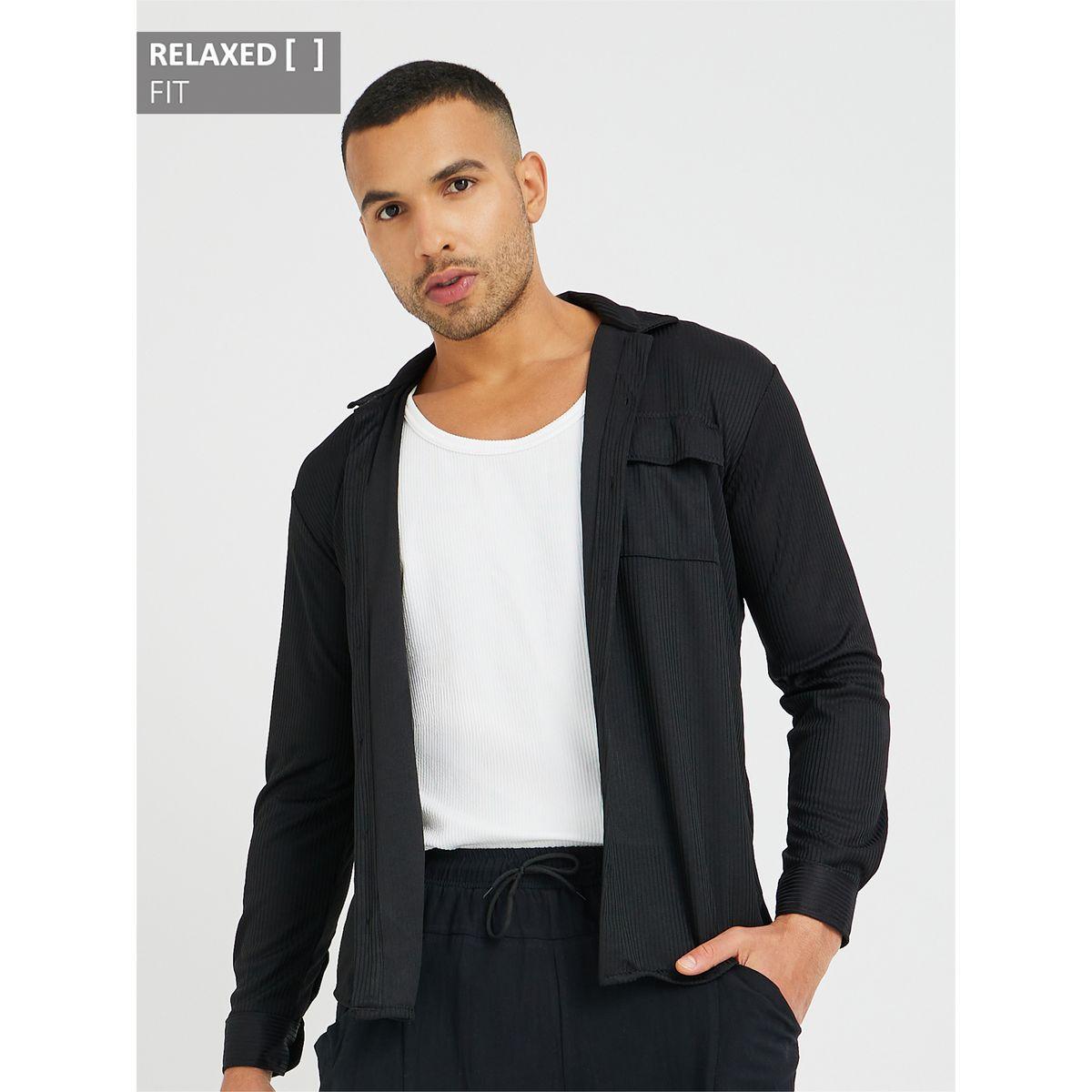 Styli Solid Relaxed Fit Buttoned Shirt-men-clothing-shirts-image-1