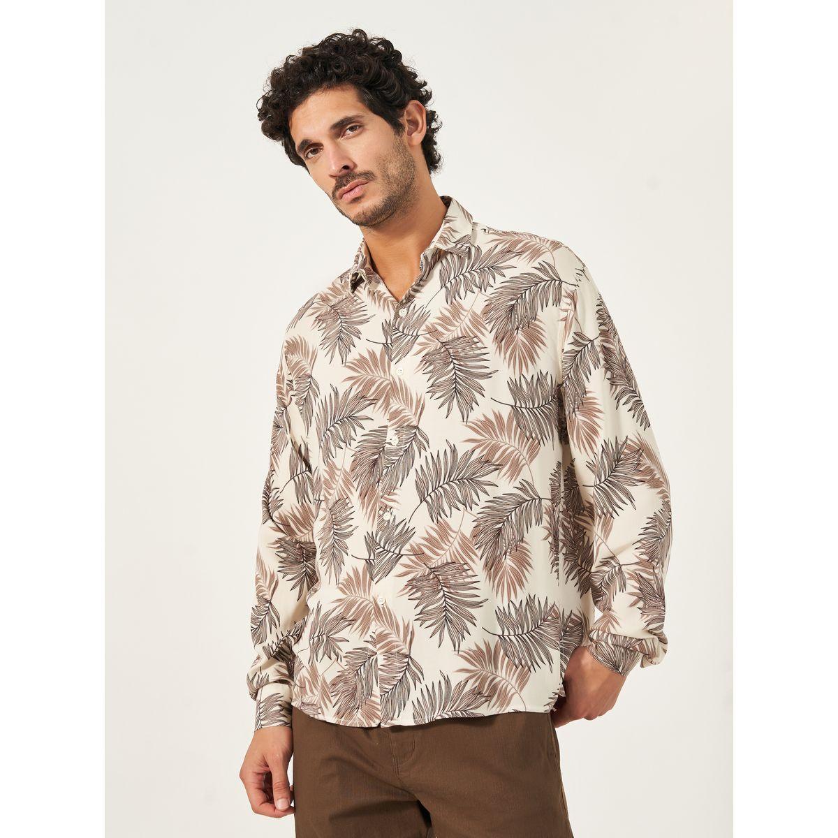 Styli Relaxed Fit Leaf Print Shirt-men-clothing-shirts-image-1