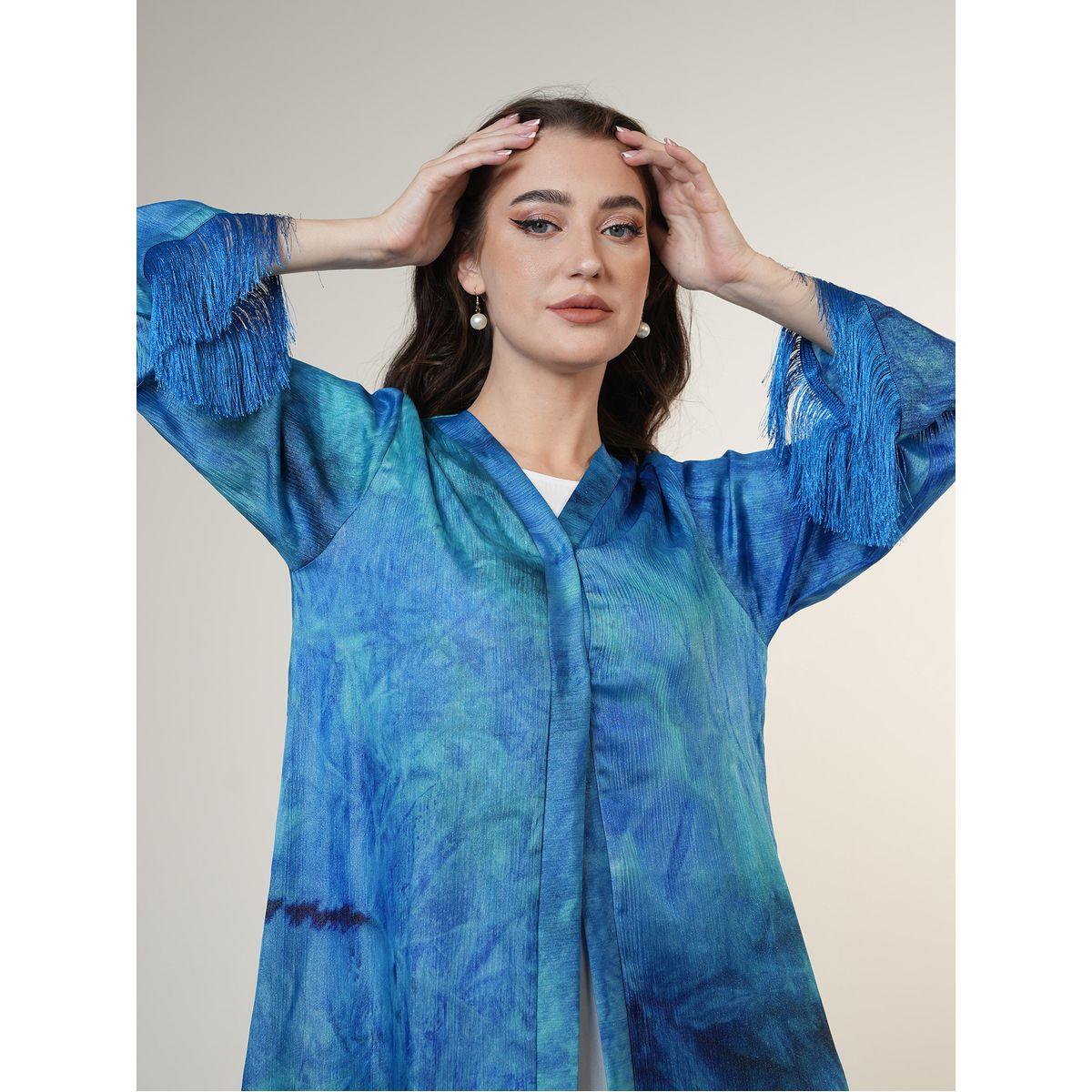 Elena by DStyle X Styli  Tie & Dye Abaya with Tassel Cuff-women-arabicclothing-abayas-image-6