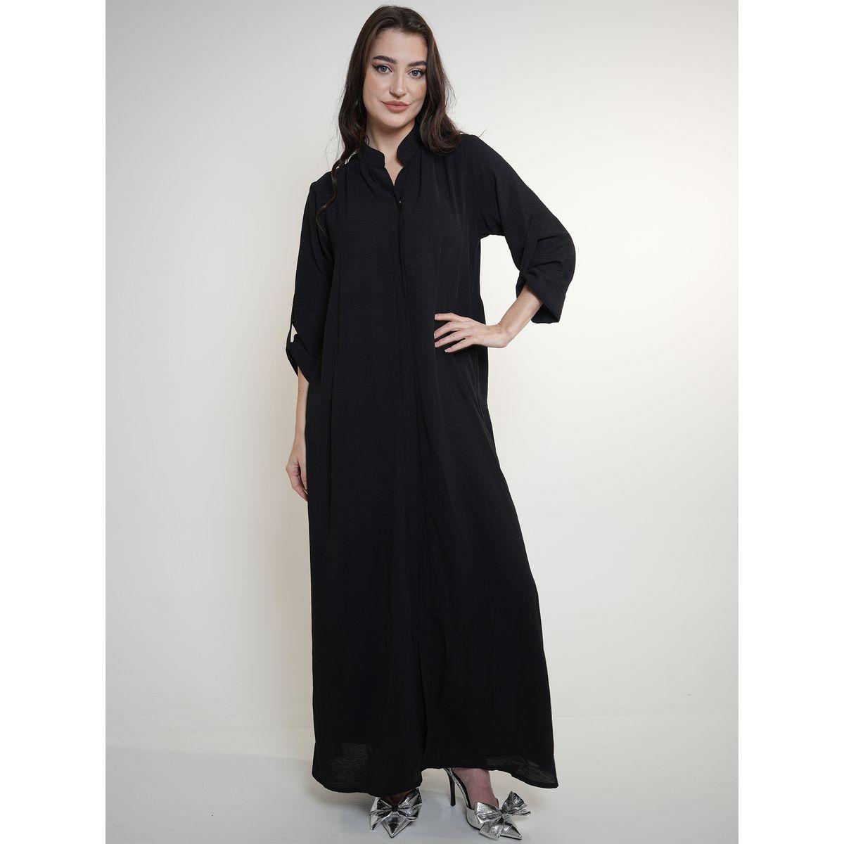 جلابية بياقة ماندارين وأكمام ملفوفة إلينا باي دي ستايل × ستايلي-women-arabicclothing-jalabiyas-image-1