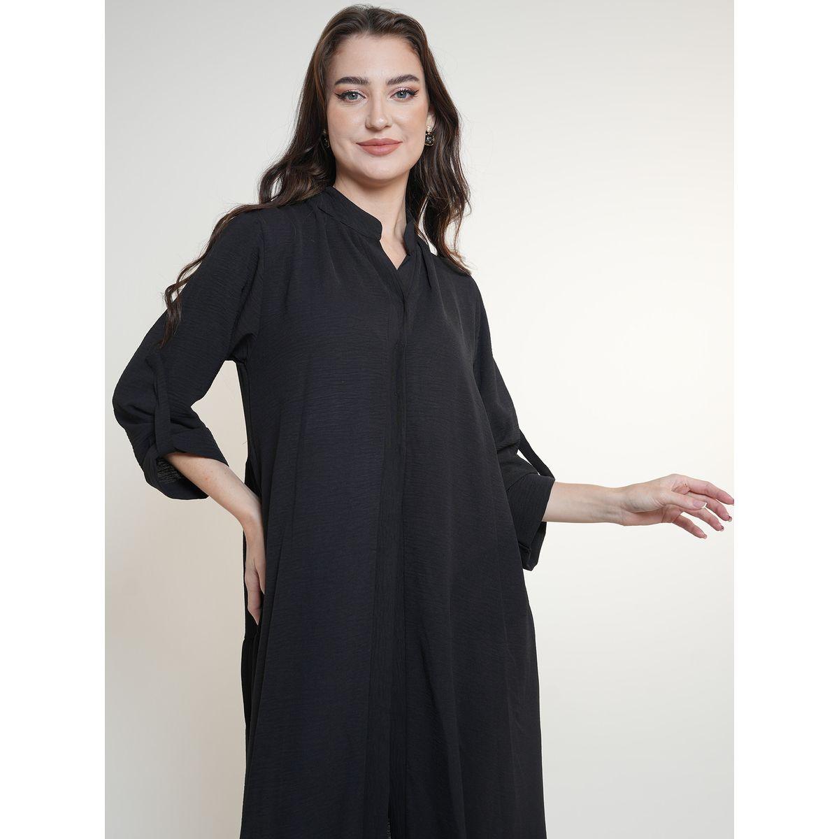 جلابية بياقة ماندارين وأكمام ملفوفة إلينا باي دي ستايل × ستايلي-women-arabicclothing-jalabiyas-image-3