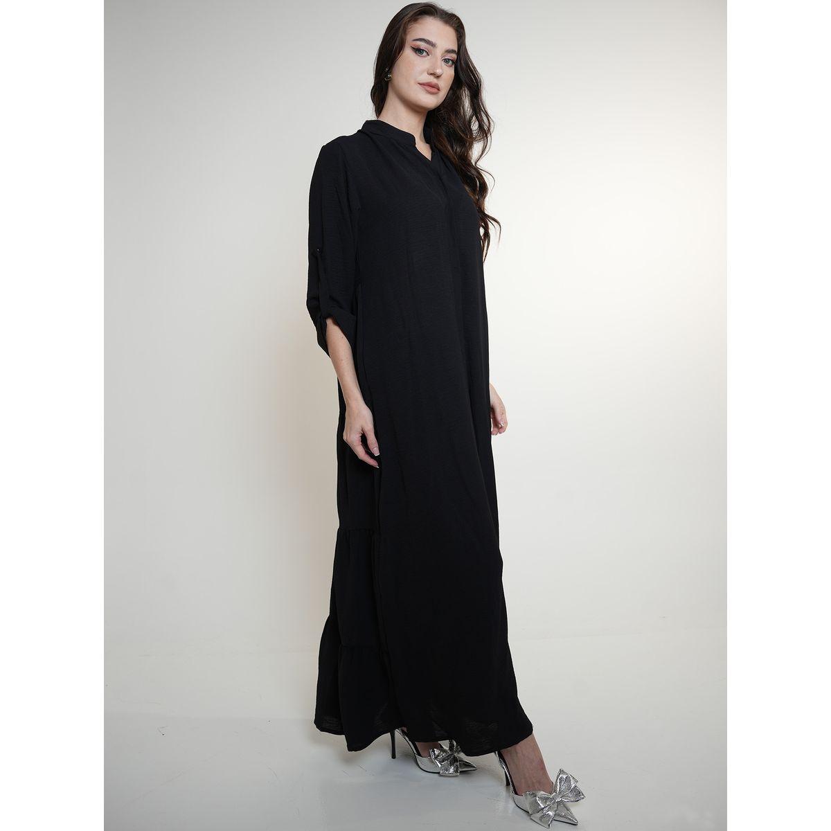 Elena by DStyle X Styli  Mandarin Collar Jalabiya with Roll-Up Sleeves-women-arabicclothing-jalabiyas-image-4