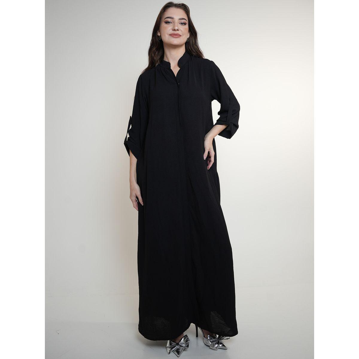 Elena by DStyle X Styli  Mandarin Collar Jalabiya with Roll-Up Sleeves-women-arabicclothing-jalabiyas-image-5