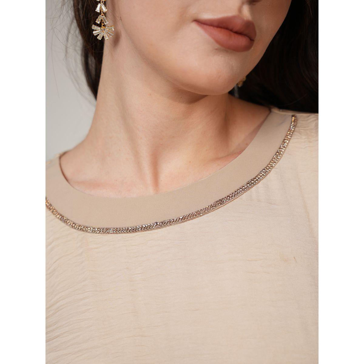 مجموعة من بنطال وبلوزة ساتان مزينة بالخرز إلينا باي دي ستايل × ستايلي-women-arabicclothing-sets-image-4