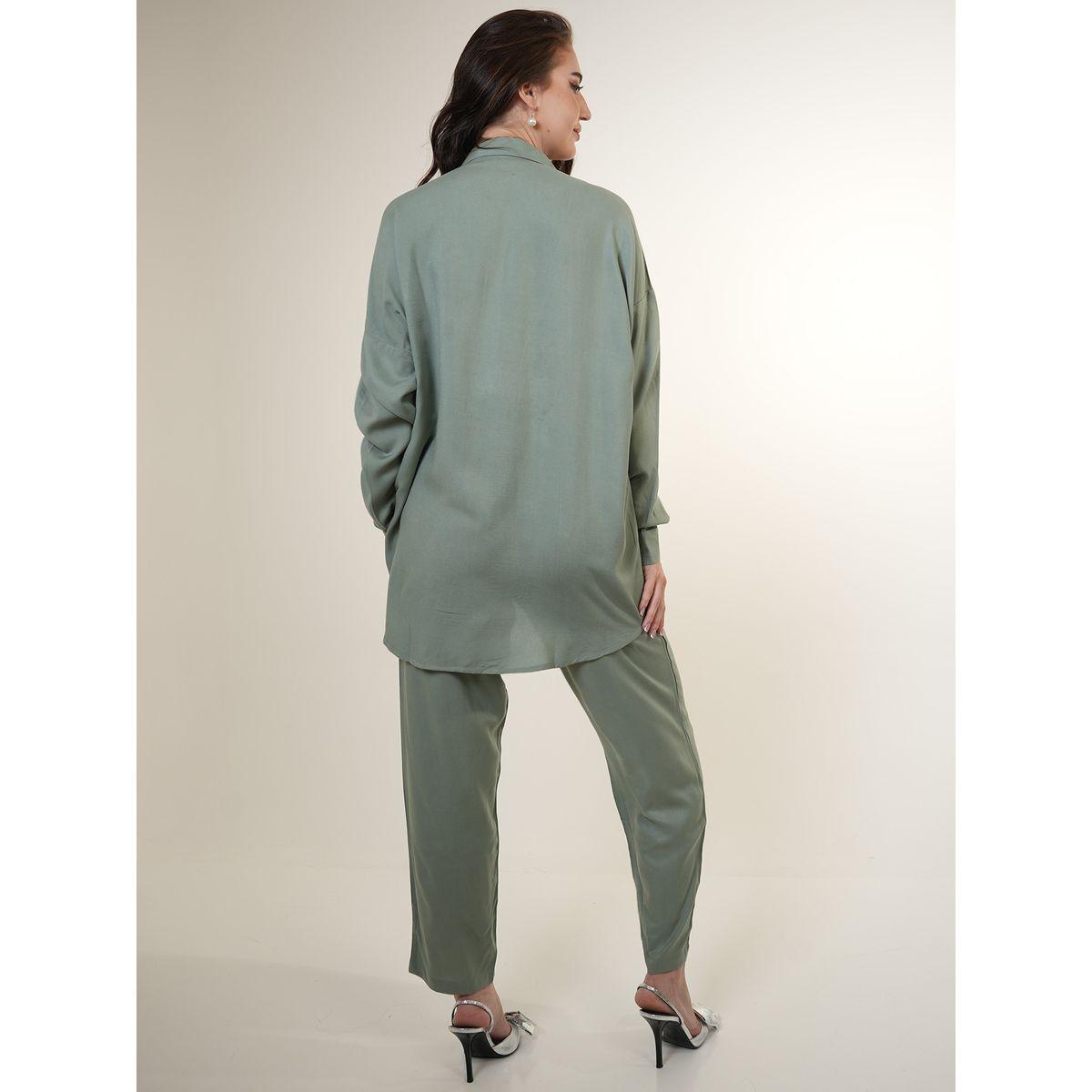 مجموعة من بنطال وبلوزة طويلة مزينة بالخرز إلينا باي دي ستايل × ستايلي-women-arabicclothing-sets-image-2