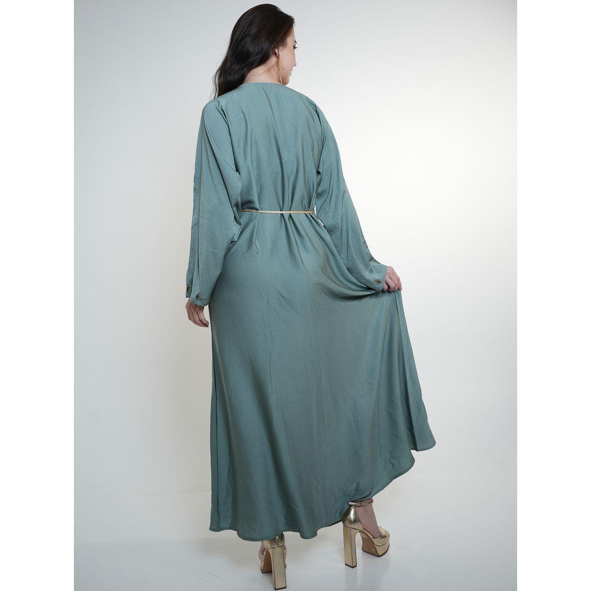 جلابية ساتان مزينة بالخرز مع شرابة إلينا باي دي ستايل × ستايلي-women-arabicclothing-jalabiyas-image-2