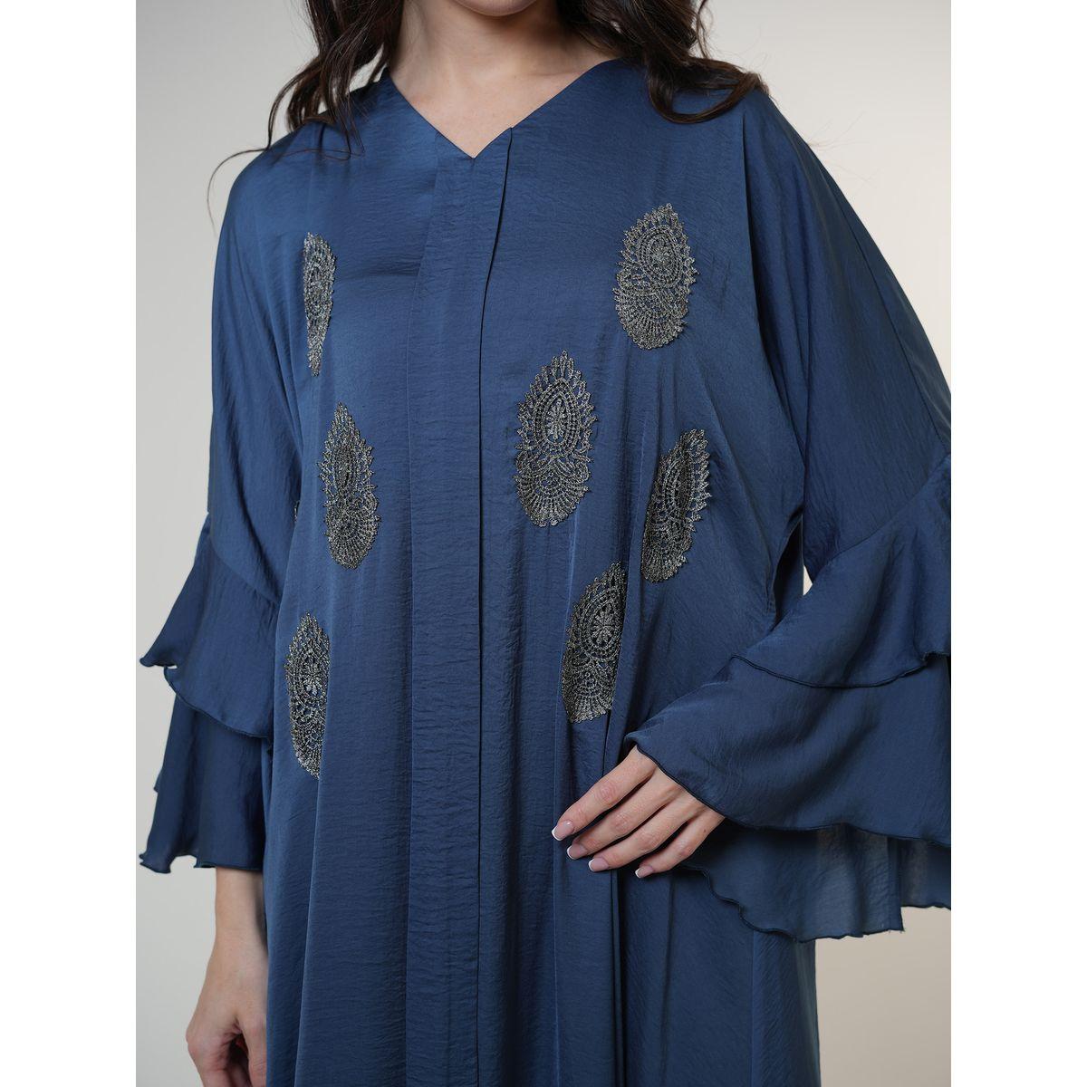 Elena by DStyle X Styli  Matte Satin Jalabiya with Layered Sleeves-women-arabicclothing-jalabiyas-image-4
