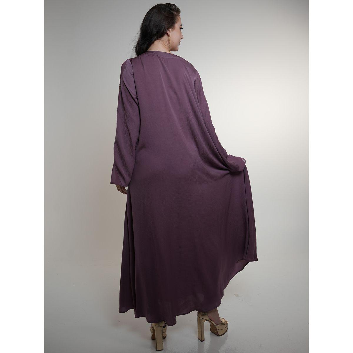 Elena by DStyle X Styli  Matte Satin Jalabiya with Bow Beaded Handwork-women-arabicclothing-jalabiyas-image-2