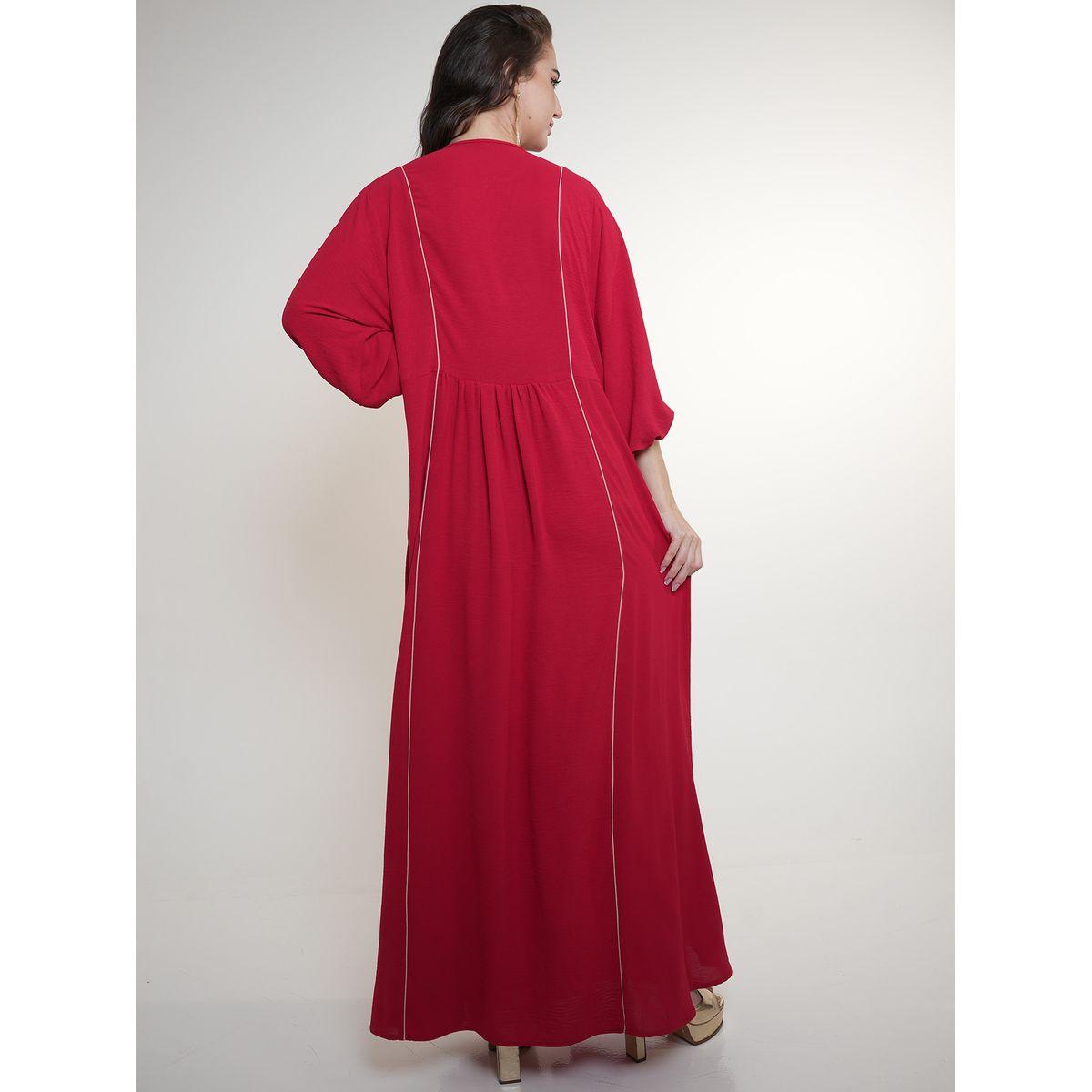 جلابية مزينة بالخرز مع ياقة بأربطة إلينا باي دي ستايل × ستايلي-women-arabicclothing-jalabiyas-image-2