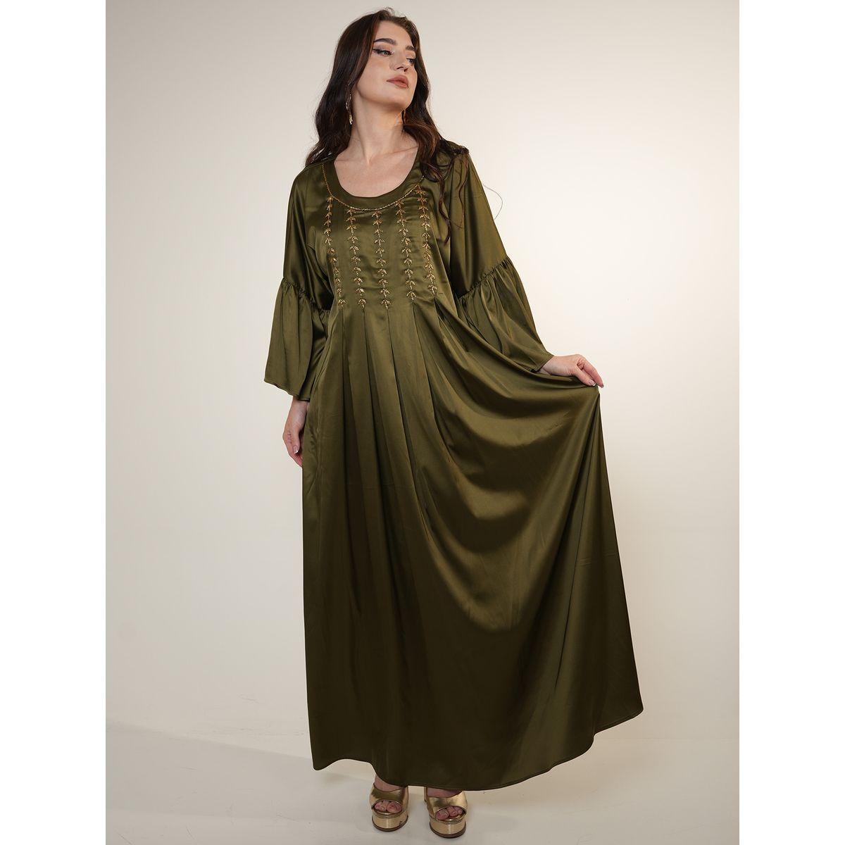 Elena by DStyle X Styli  Satin Jalabiya with Beaded Handwork-women-arabicclothing-jalabiyas-image-1