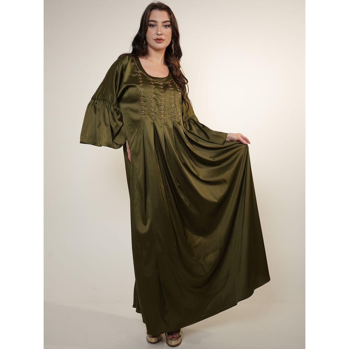 Elena by DStyle X Styli  Satin Jalabiya with Beaded Handwork-women-arabicclothing-jalabiyas-image-5