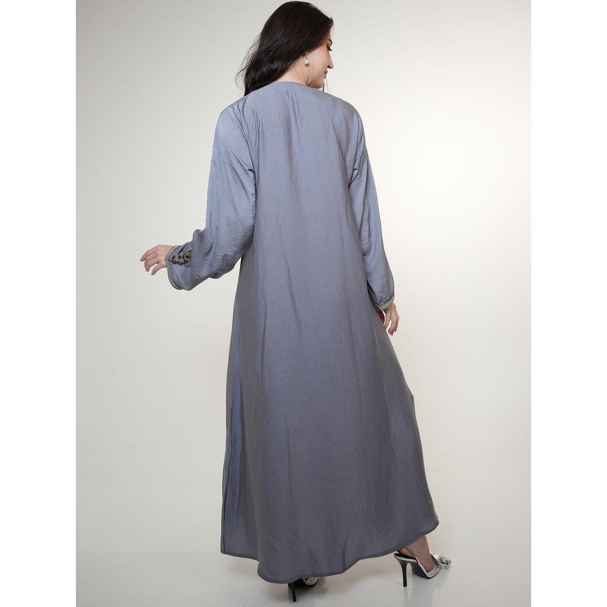 Elena by DStyle X Styli  Satin Jalabiya with Beaded Handwork-women-arabicclothing-jalabiyas-image-2