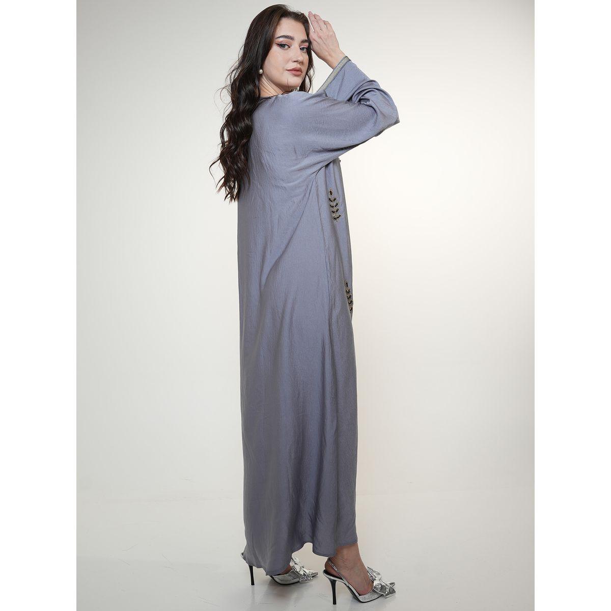 Elena by DStyle X Styli  Satin Jalabiya with Beaded Handwork-women-arabicclothing-jalabiyas-image-4