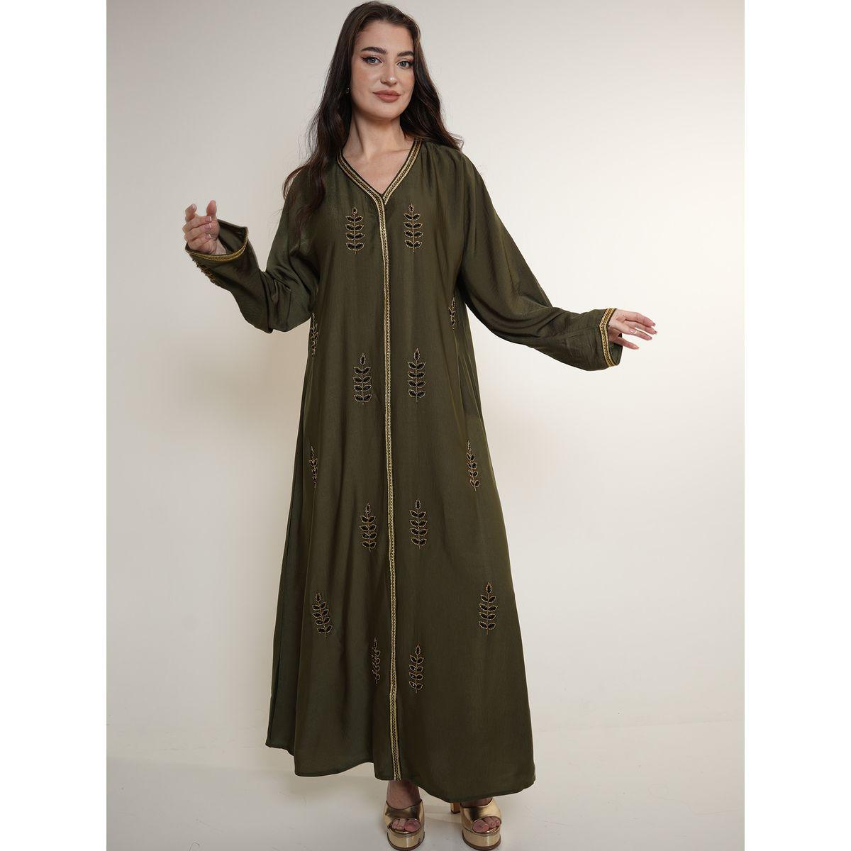 Elena by DStyle X Styli  Satin Jalabiya with Beaded Handwork-women-arabicclothing-jalabiyas-image-1