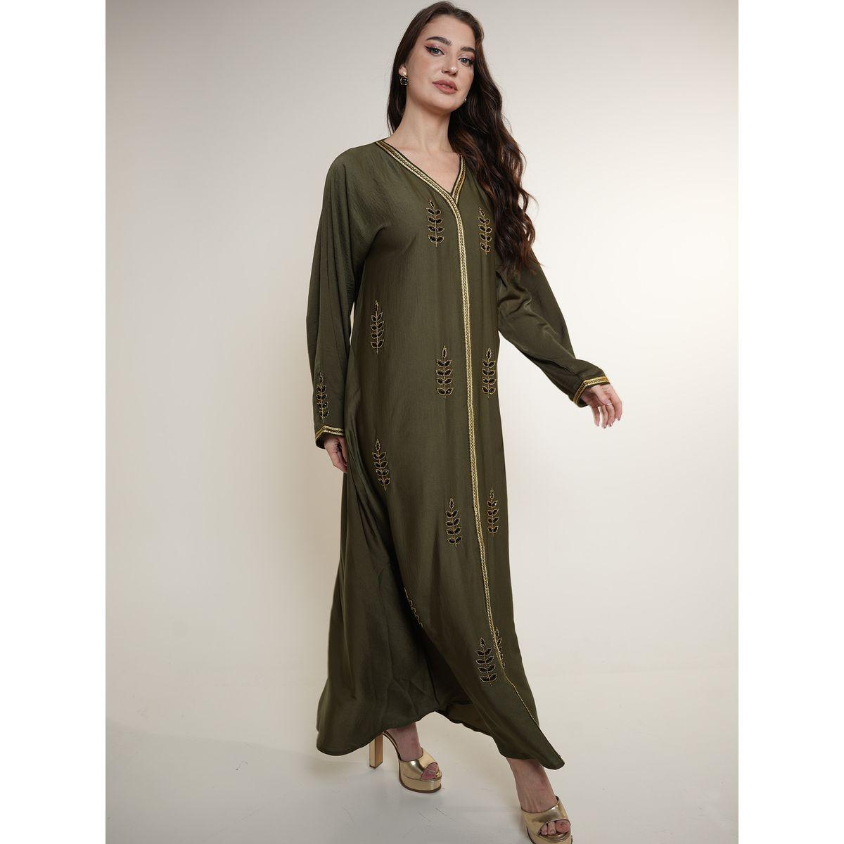 Elena by DStyle X Styli  Satin Jalabiya with Beaded Handwork-women-arabicclothing-jalabiyas-image-4