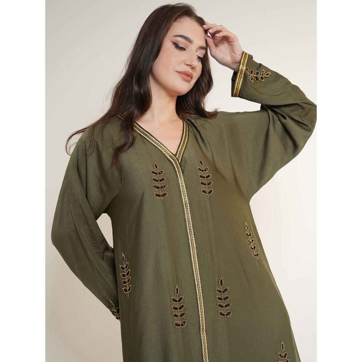 Elena by DStyle X Styli  Satin Jalabiya with Beaded Handwork-women-arabicclothing-jalabiyas-image-5