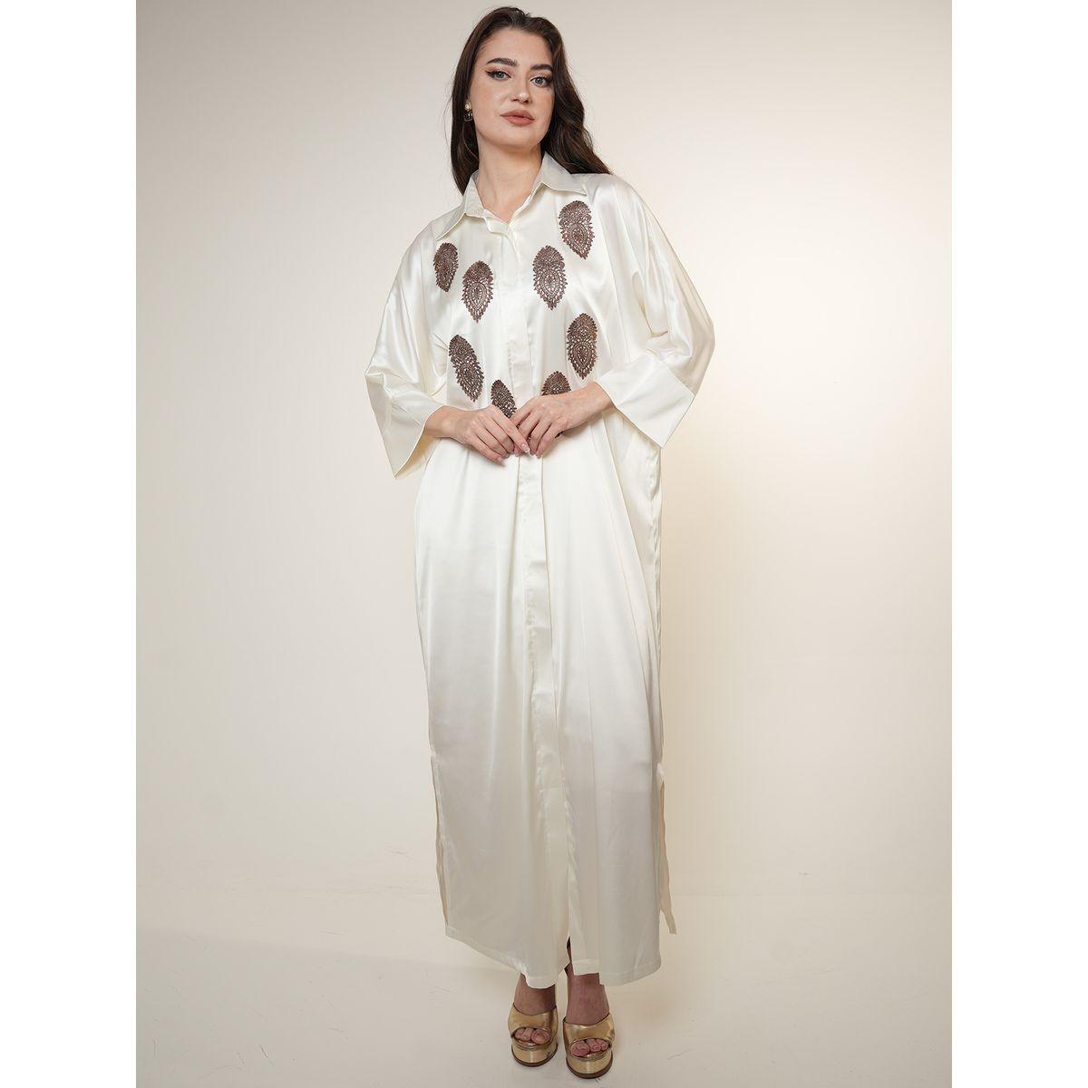Elena by DStyle X Styli  Embroidered Patch Detail Satin Jalabiya-women-arabicclothing-jalabiyas-image-5