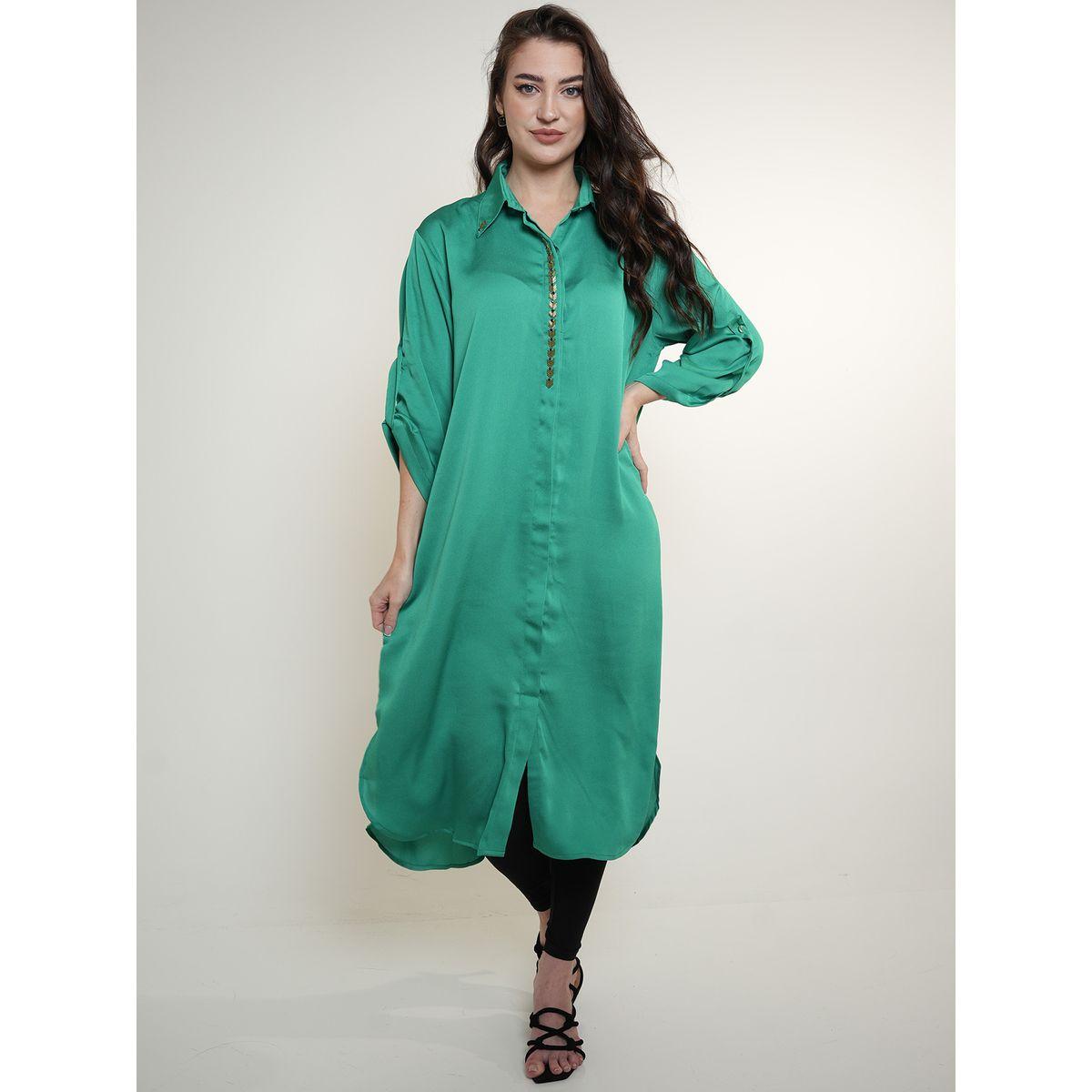 بلوزة ساتان طويلة مزينة بالخرز إلينا باي دي ستايل × ستايلي-women-clothing-shirtsandblouses-shirts-image-1