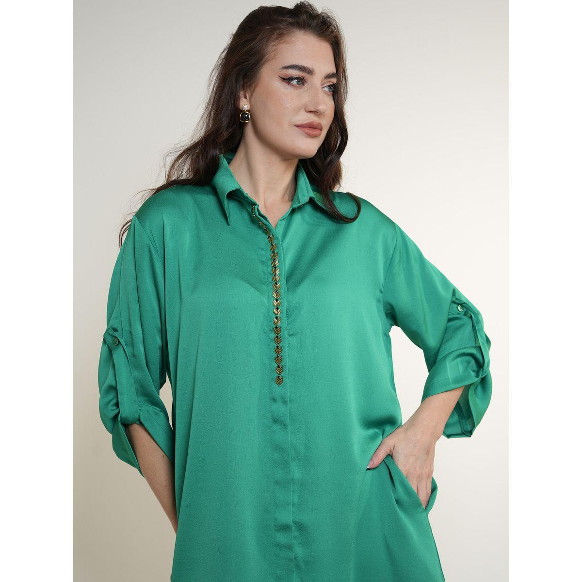 بلوزة ساتان طويلة مزينة بالخرز إلينا باي دي ستايل × ستايلي-women-clothing-shirtsandblouses-shirts-image-4