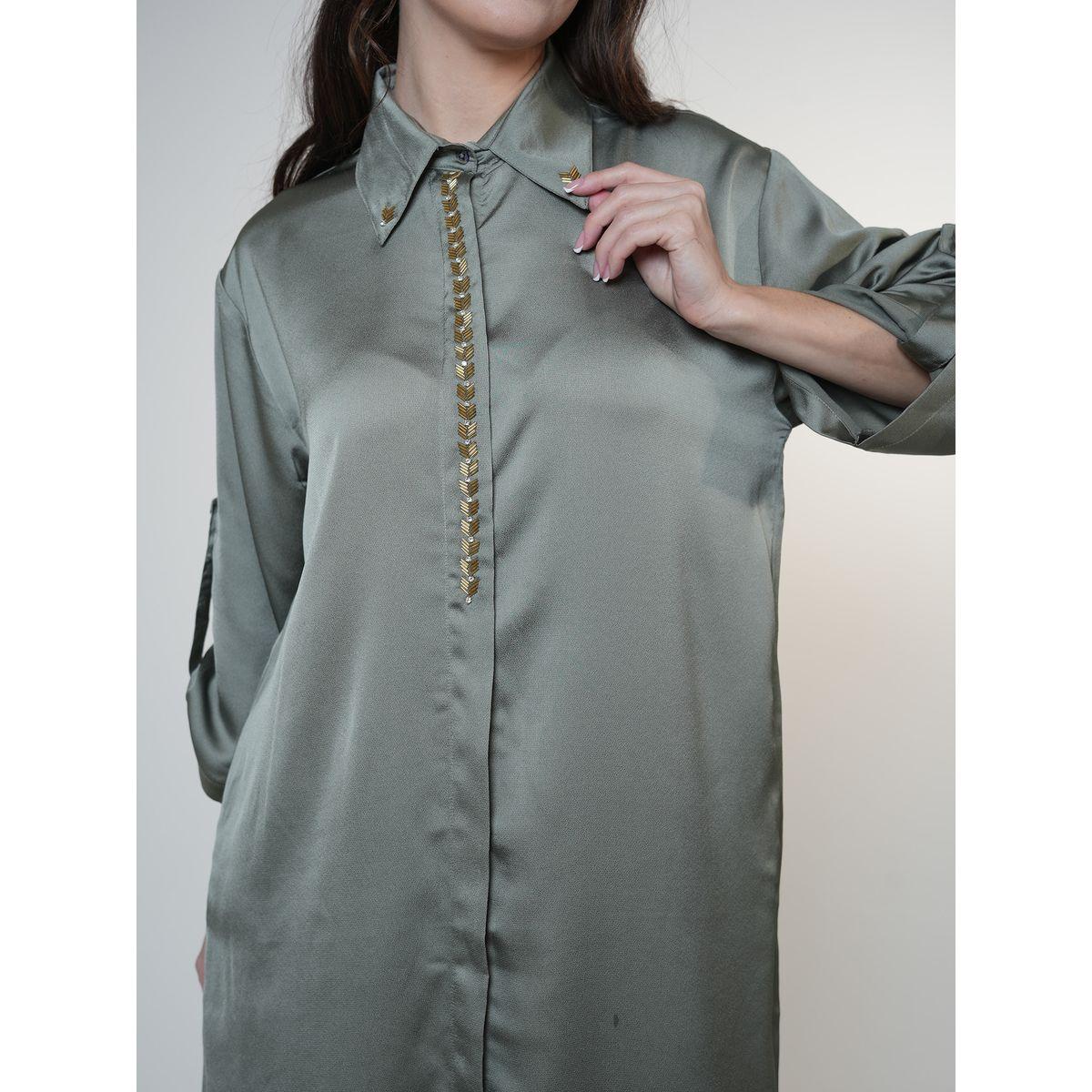 Elena by DStyle X Styli  Beaded Placket Detail Longline Satin Shirt-women-clothing-shirtsandblouses-shirts-image-3