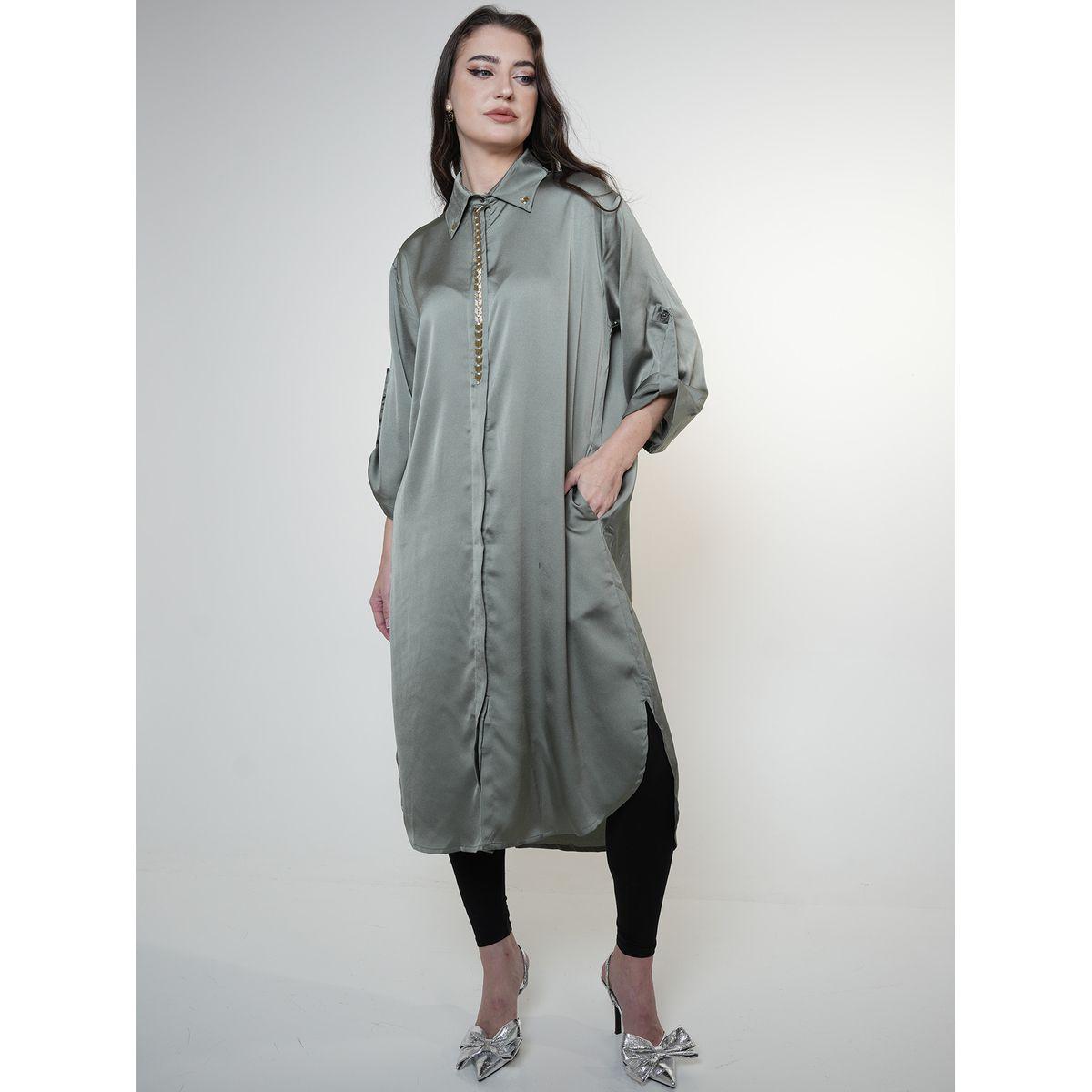 Elena by DStyle X Styli  Beaded Placket Detail Longline Satin Shirt-women-clothing-shirtsandblouses-shirts-image-6
